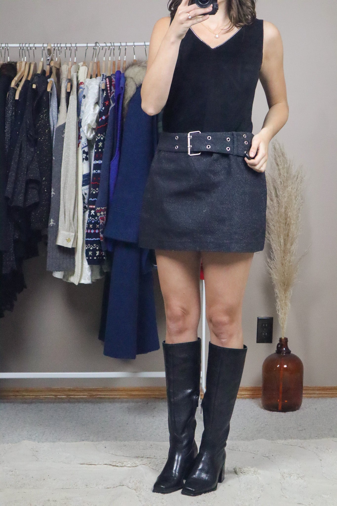 Made in Canada x Vintage x Shimmer Buckle Skirt (M)