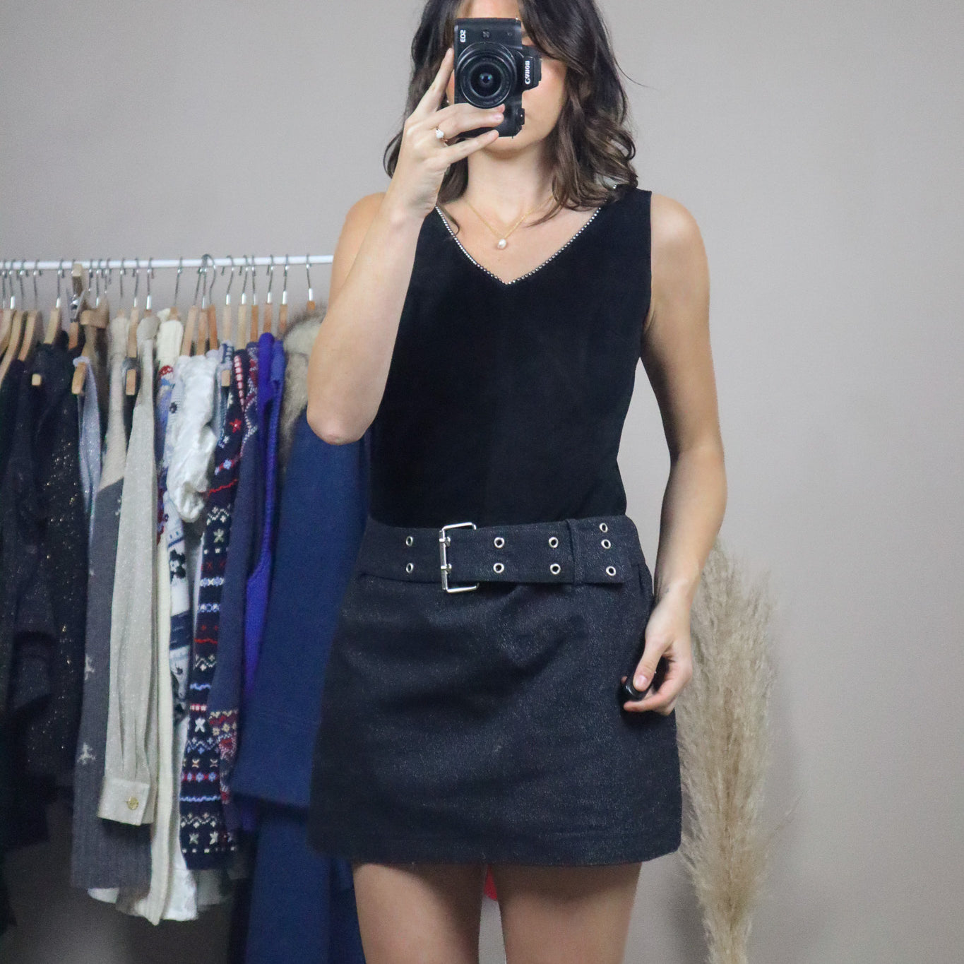 Made in Canada x Danier x Rhinstone Suede Tank (4)