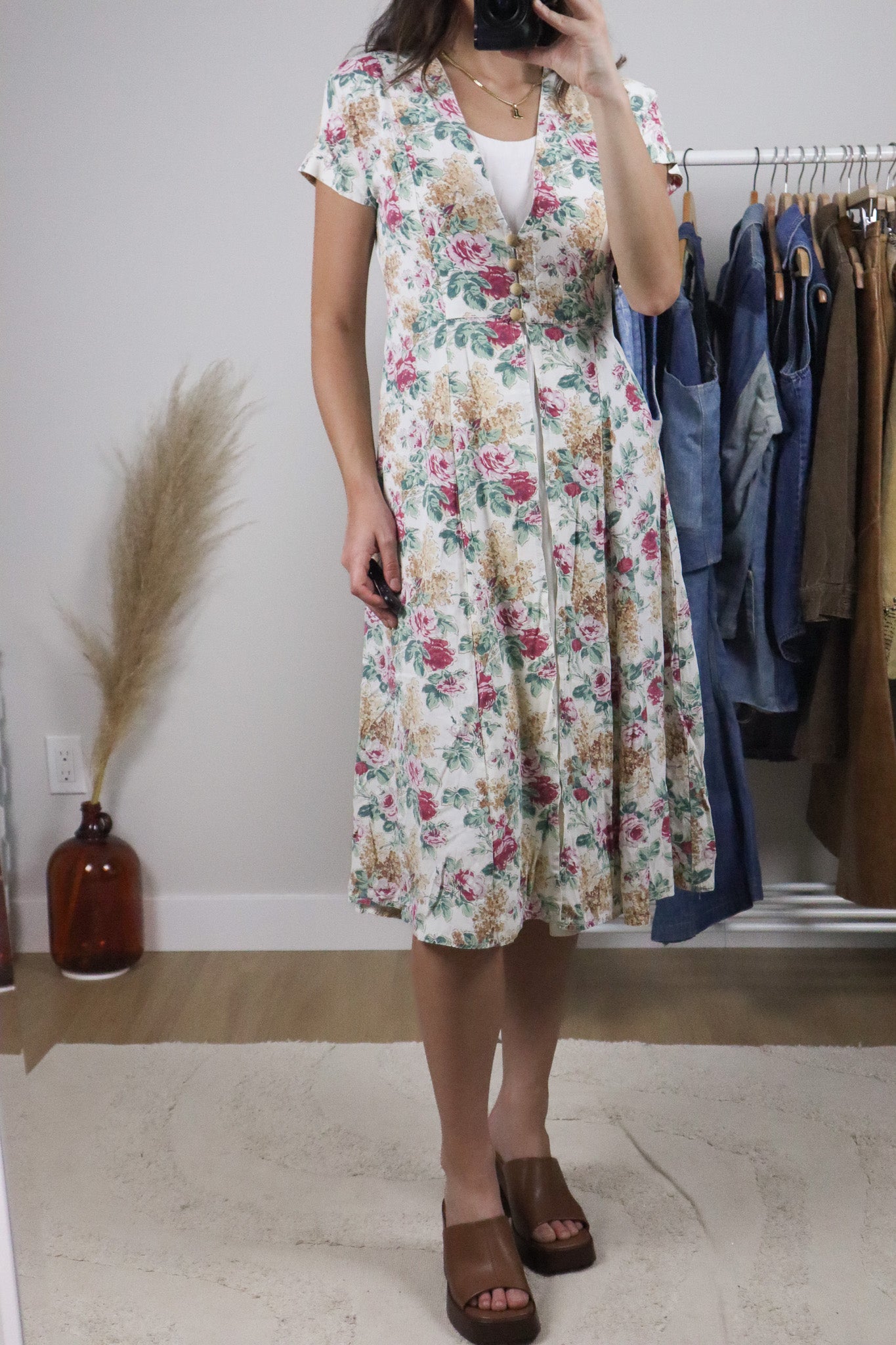 Vintage x Floral Midi Dress (S)