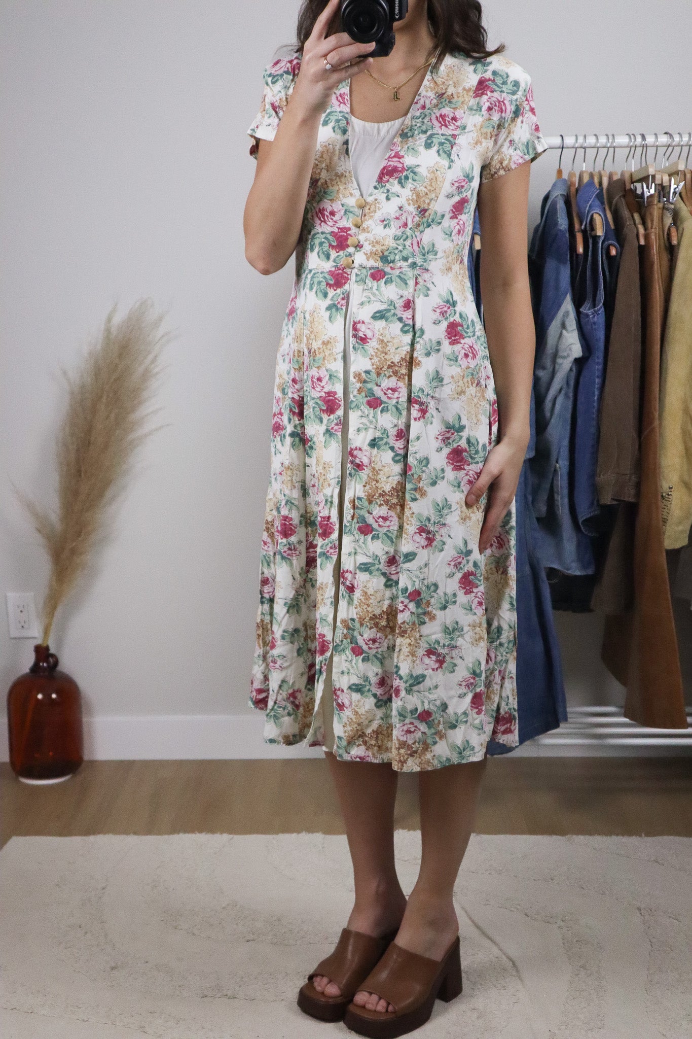 Vintage x Floral Midi Dress (S)