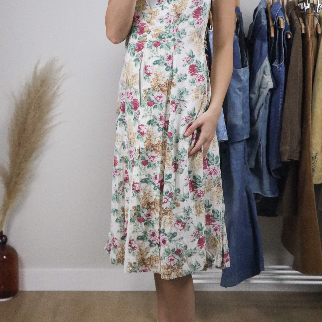 Vintage x Floral Midi Dress (S)