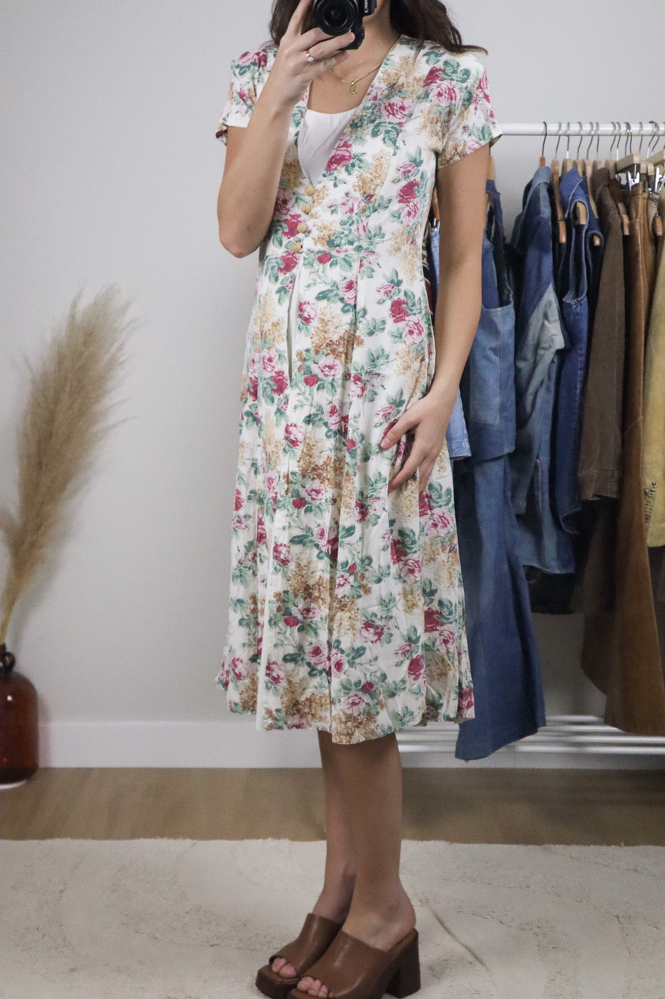 Vintage x Floral Midi Dress (S)