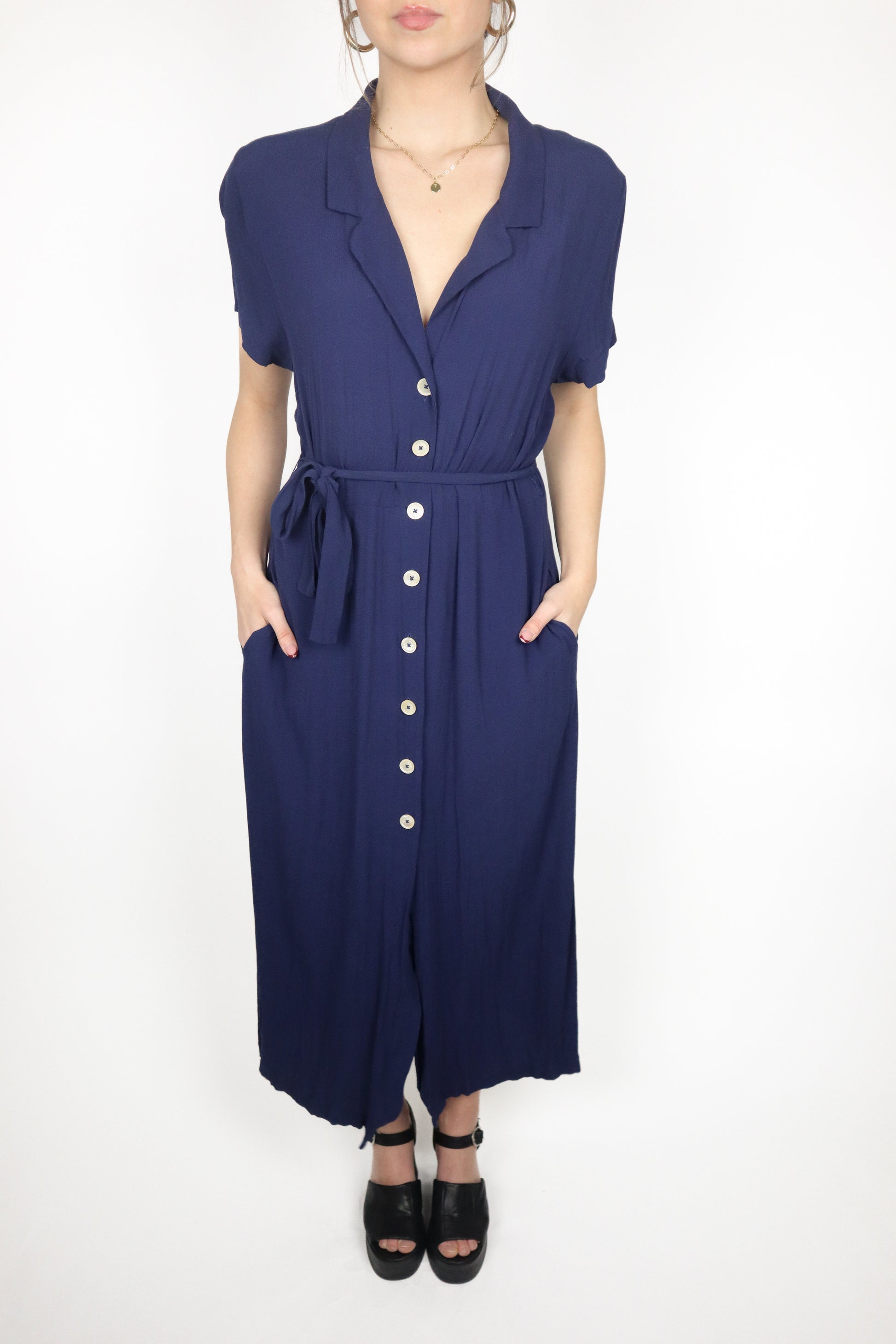Wilfred x Button Up Maxi Dress (L)
