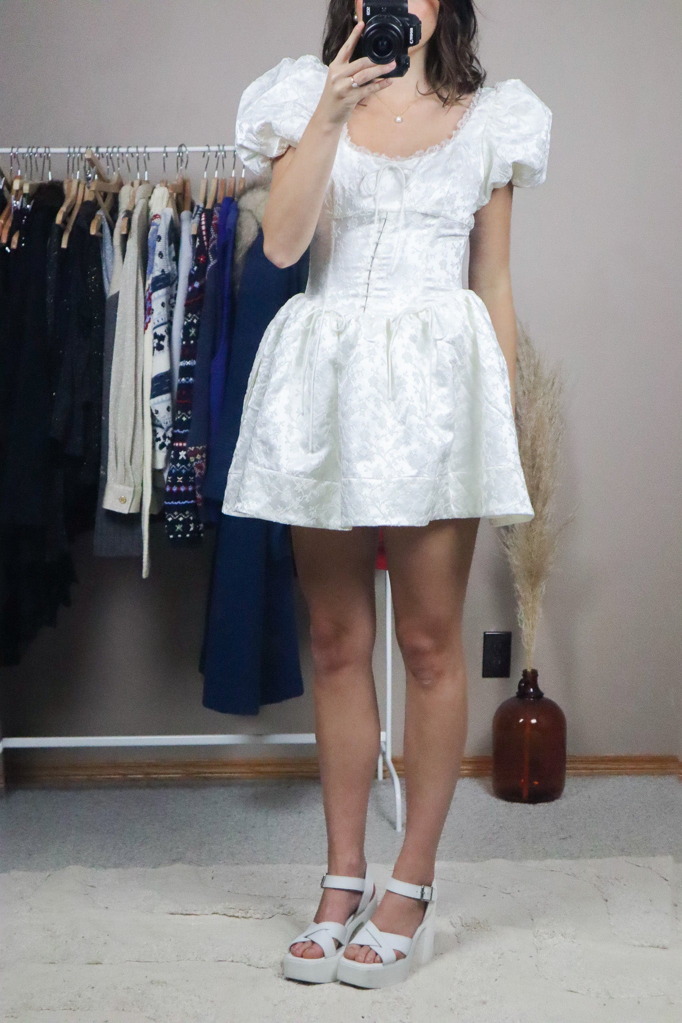 For Love & Lemons x Puff-Sleeve Dress (S)