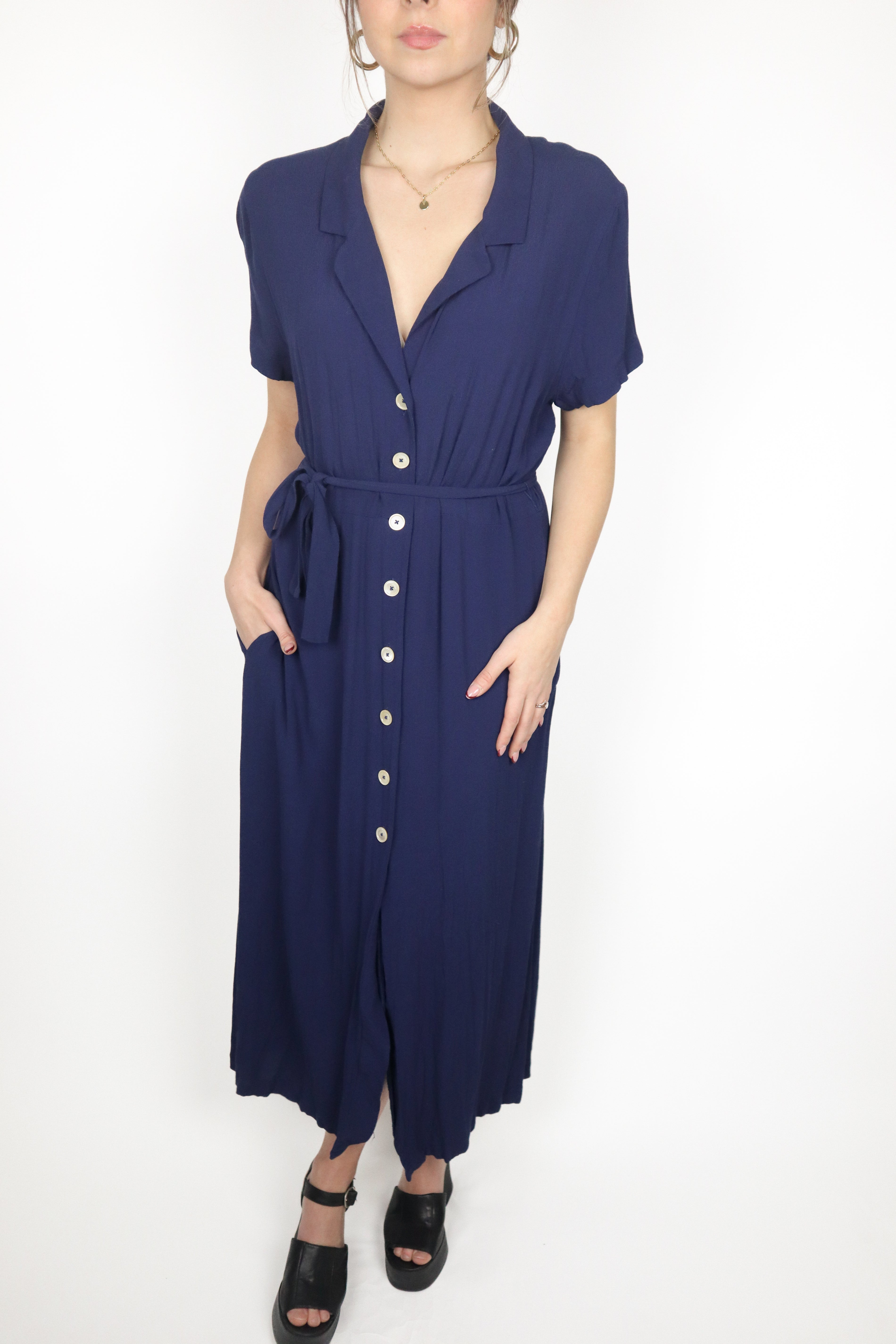 Wilfred x Button Up Maxi Dress (L)