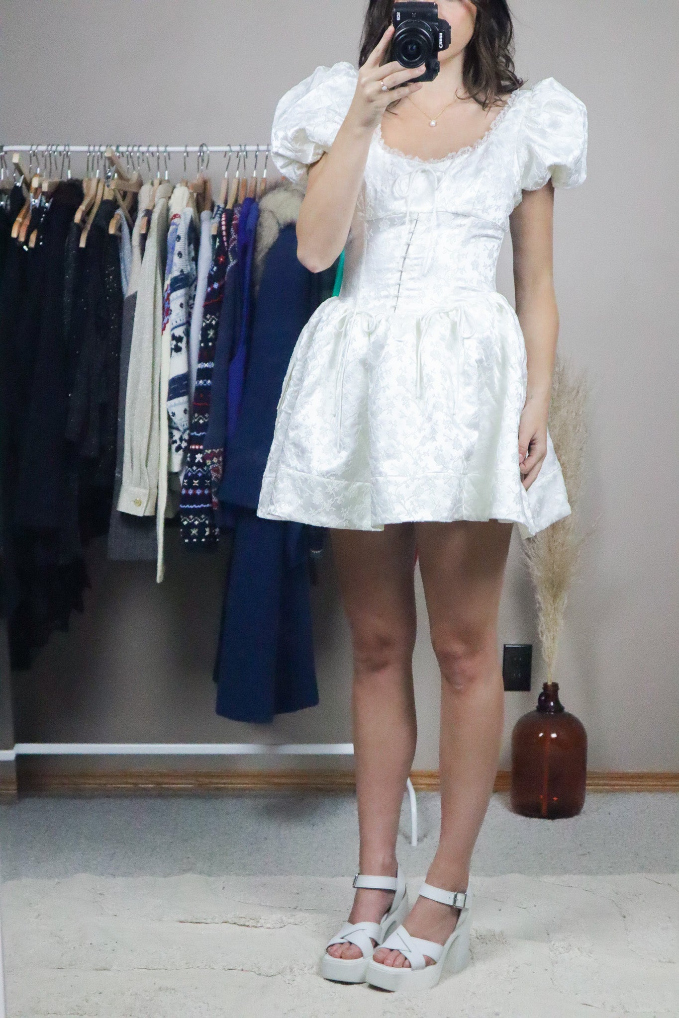 For Love & Lemons x Puff-Sleeve Dress (S)