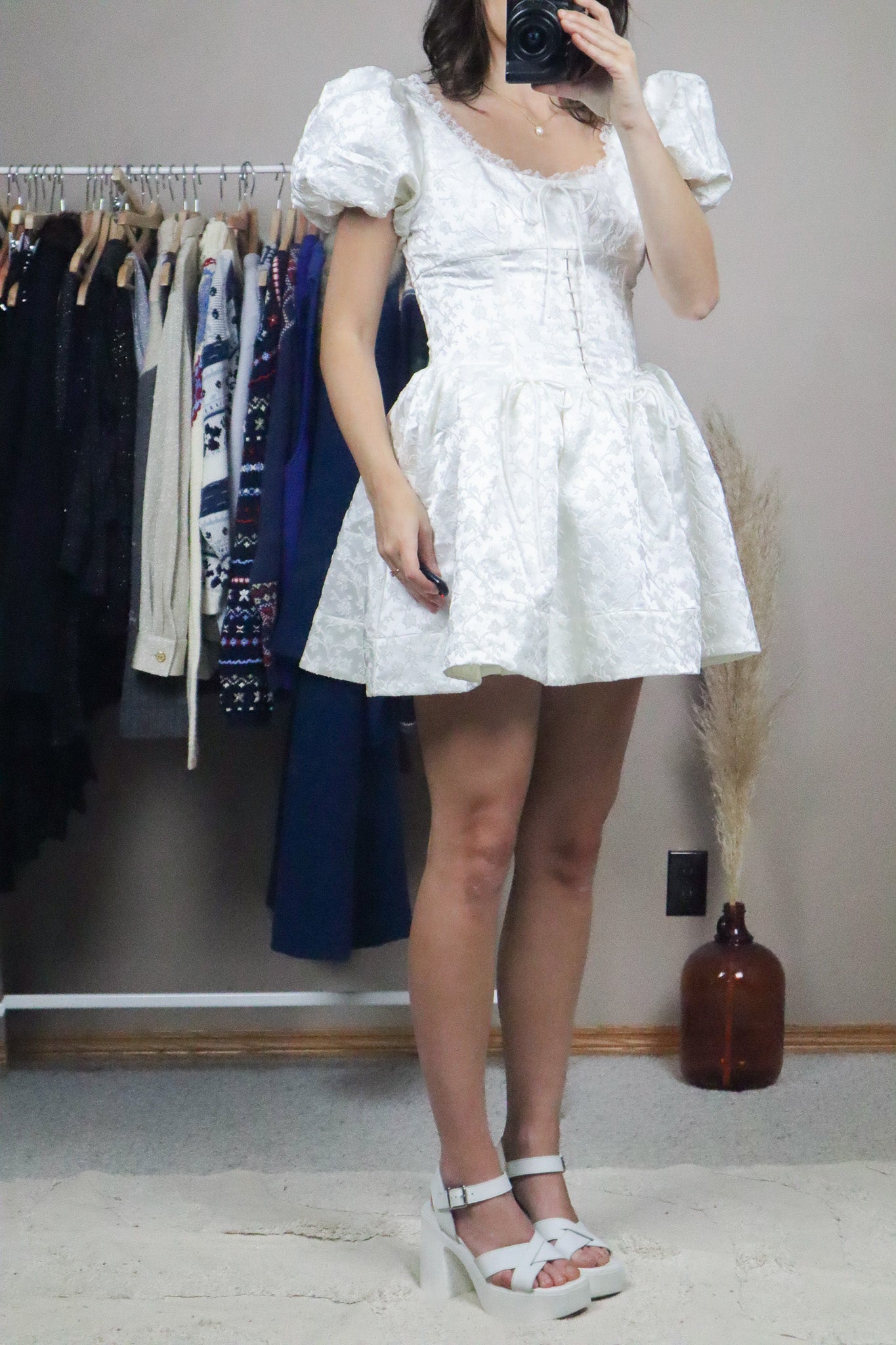 For Love & Lemons x Puff-Sleeve Dress (S)