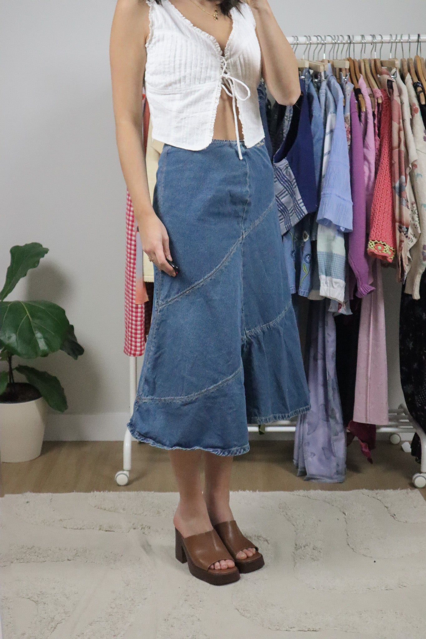 Vintage x Denim Midi Skirt (4)