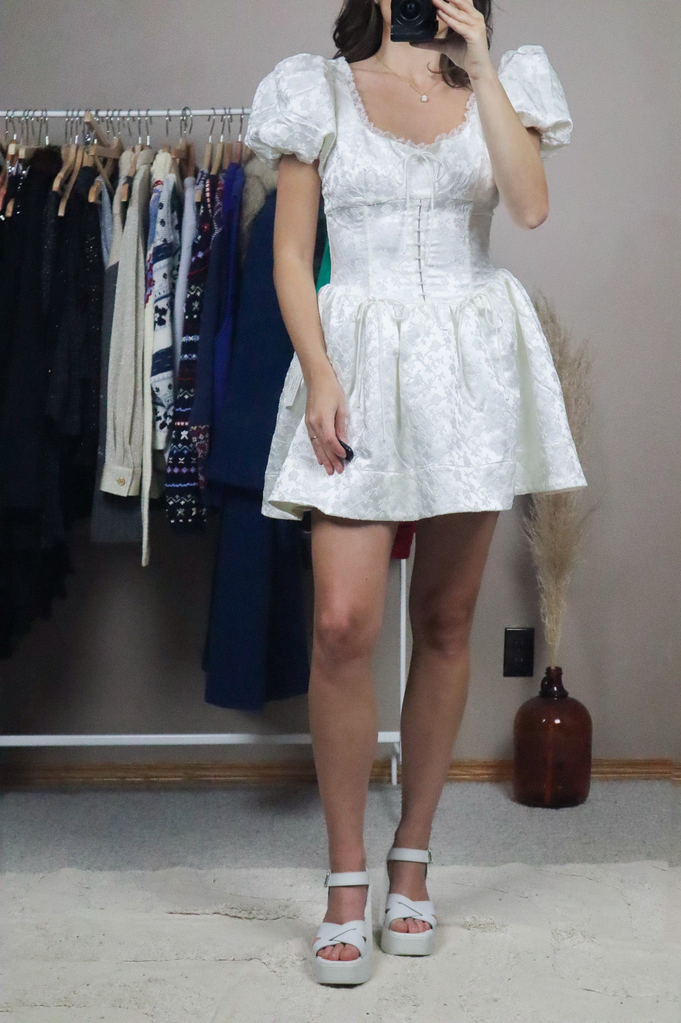 For Love & Lemons x Puff-Sleeve Dress (S)