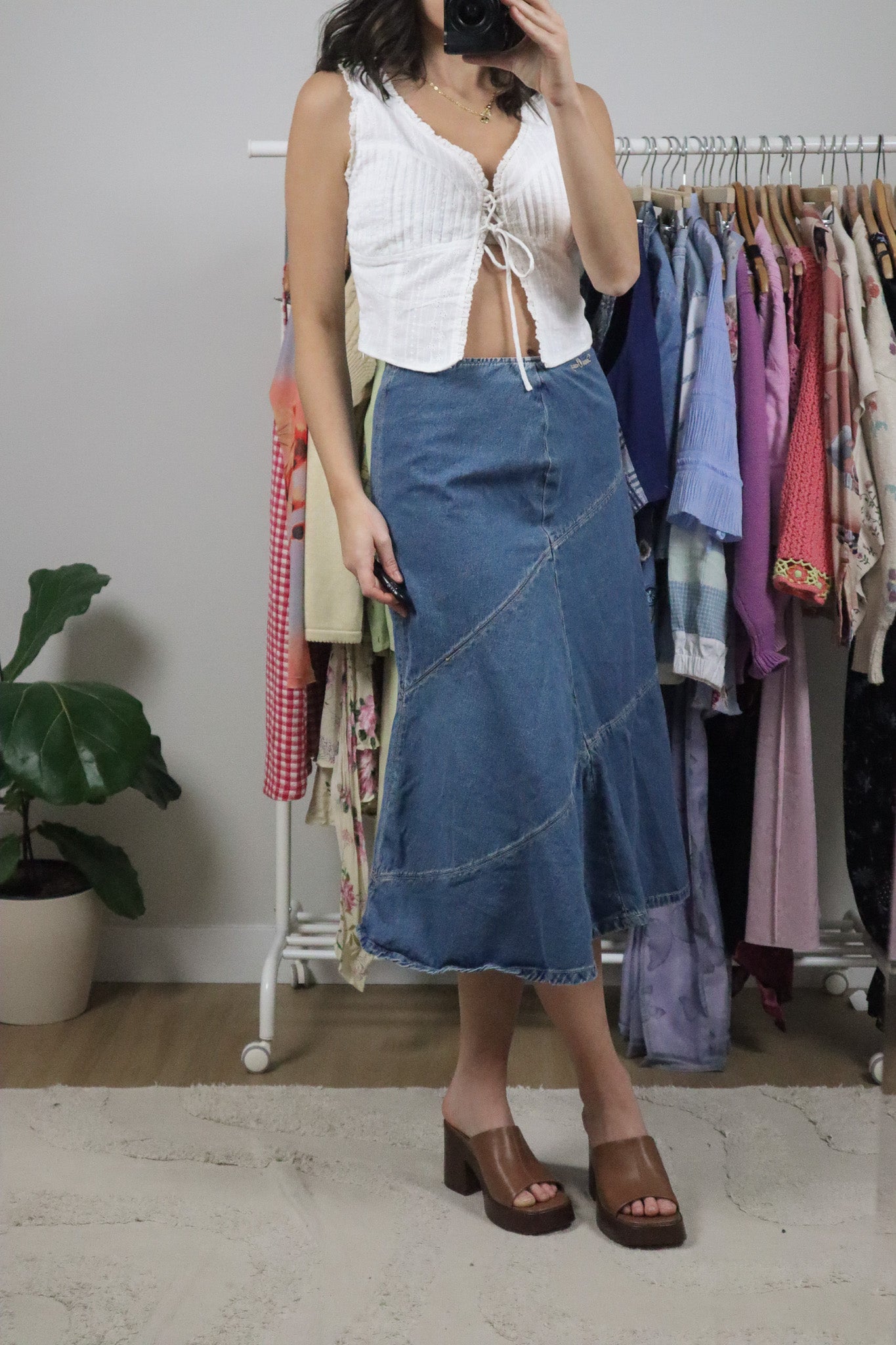 Vintage x Denim Midi Skirt (4)