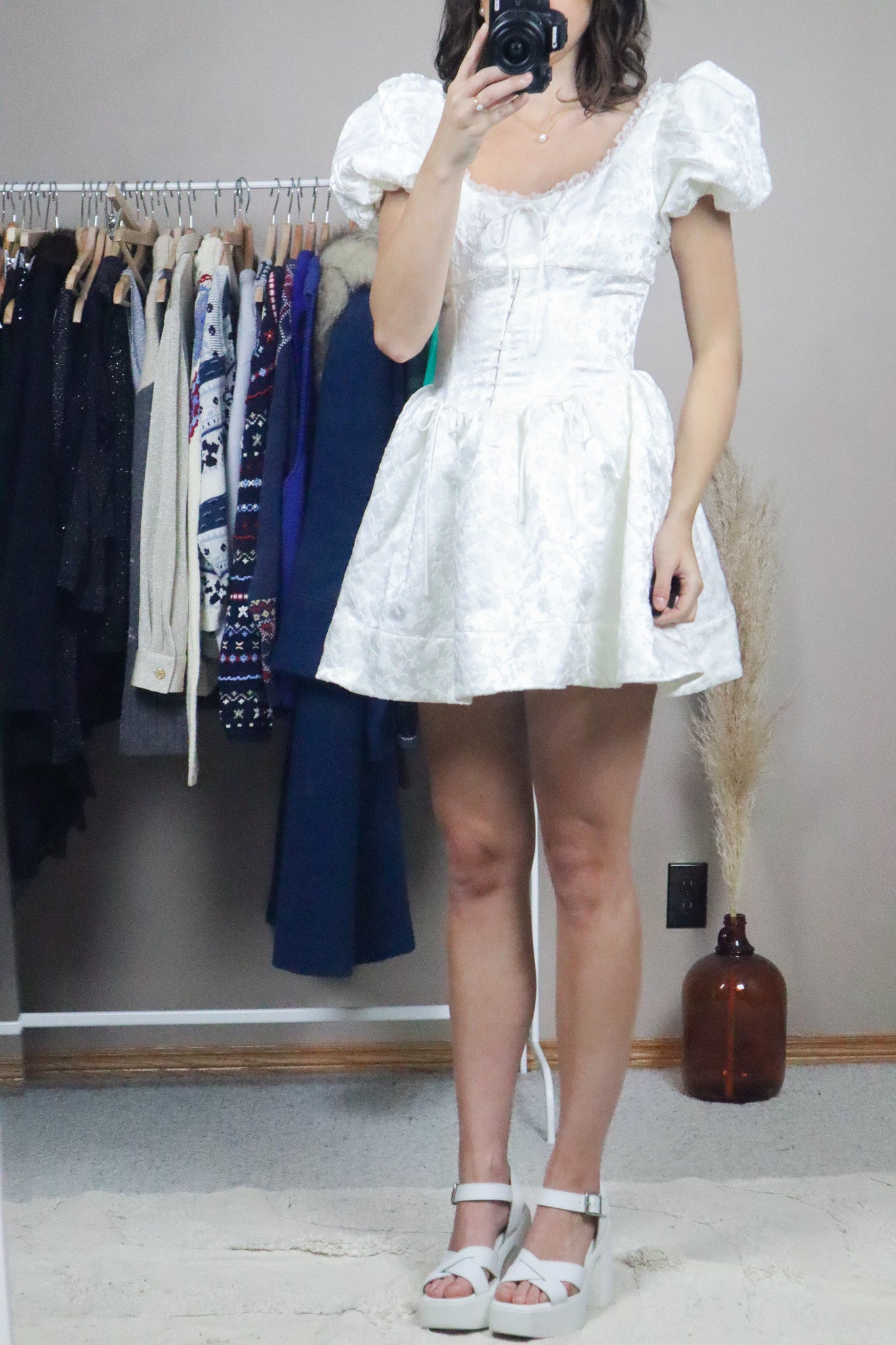 For Love & Lemons x Puff-Sleeve Dress (S)