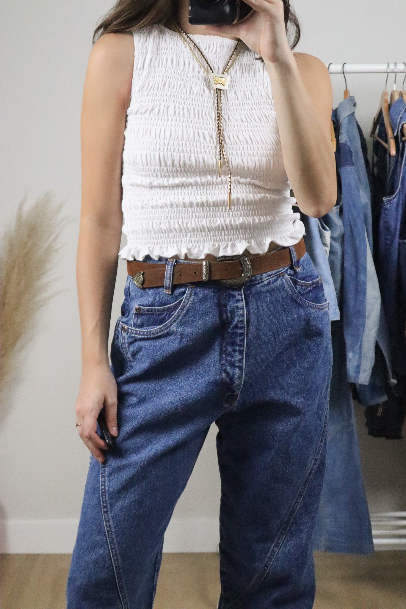 Vintage x Suede Belt (L)