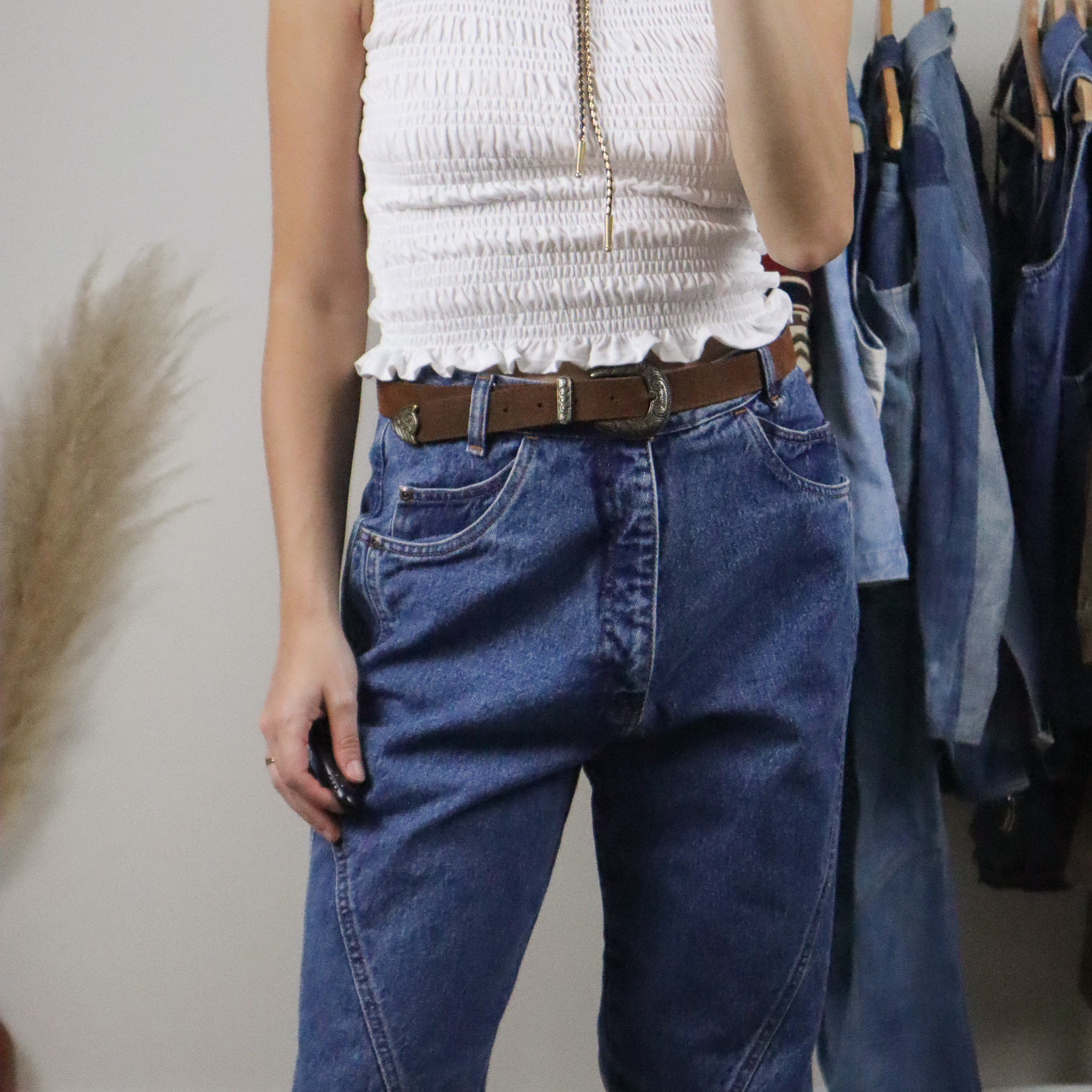 Vintage x Suede Belt (L)