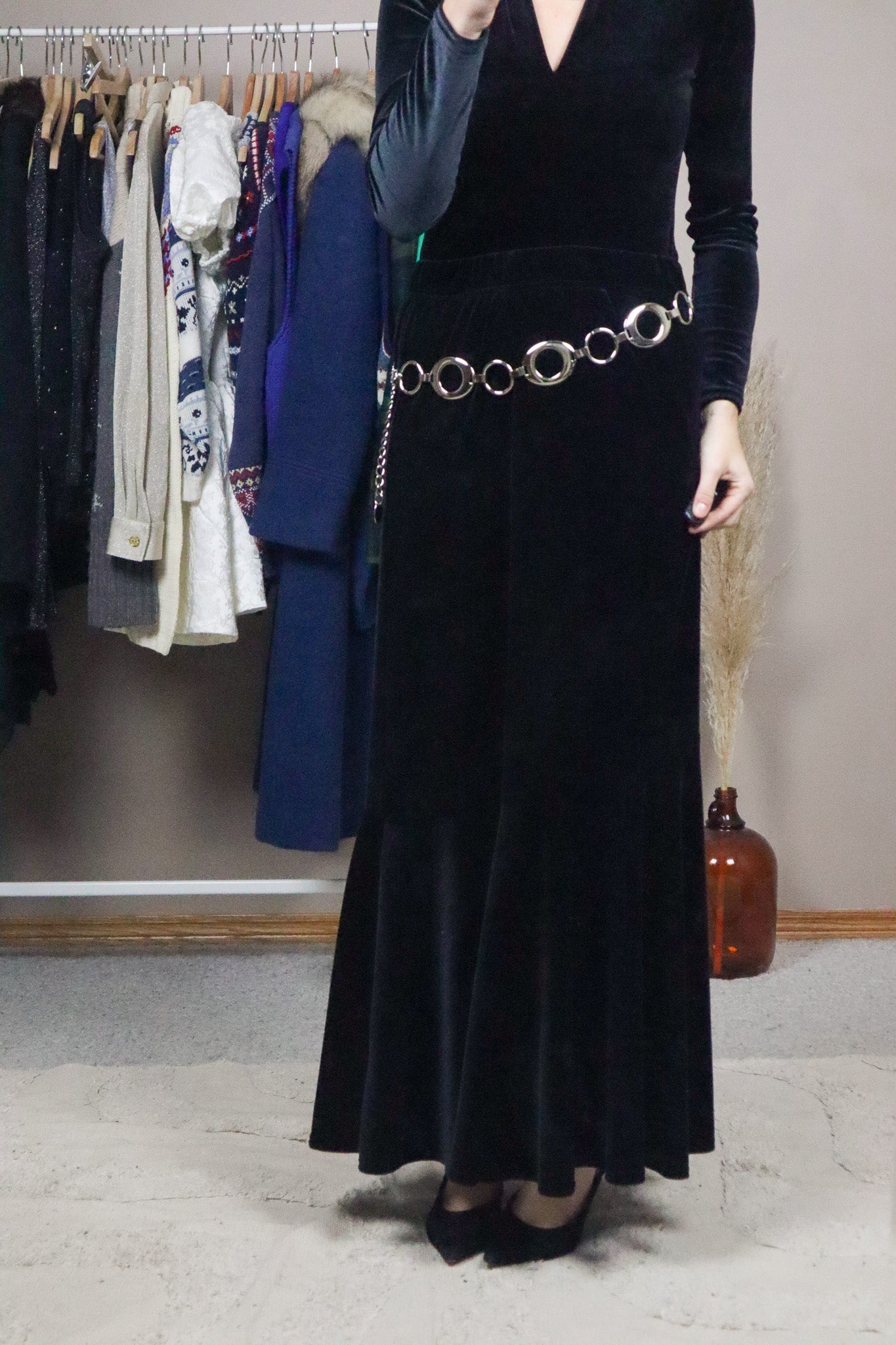 Vintage x Silver Chain Belt (M/L)