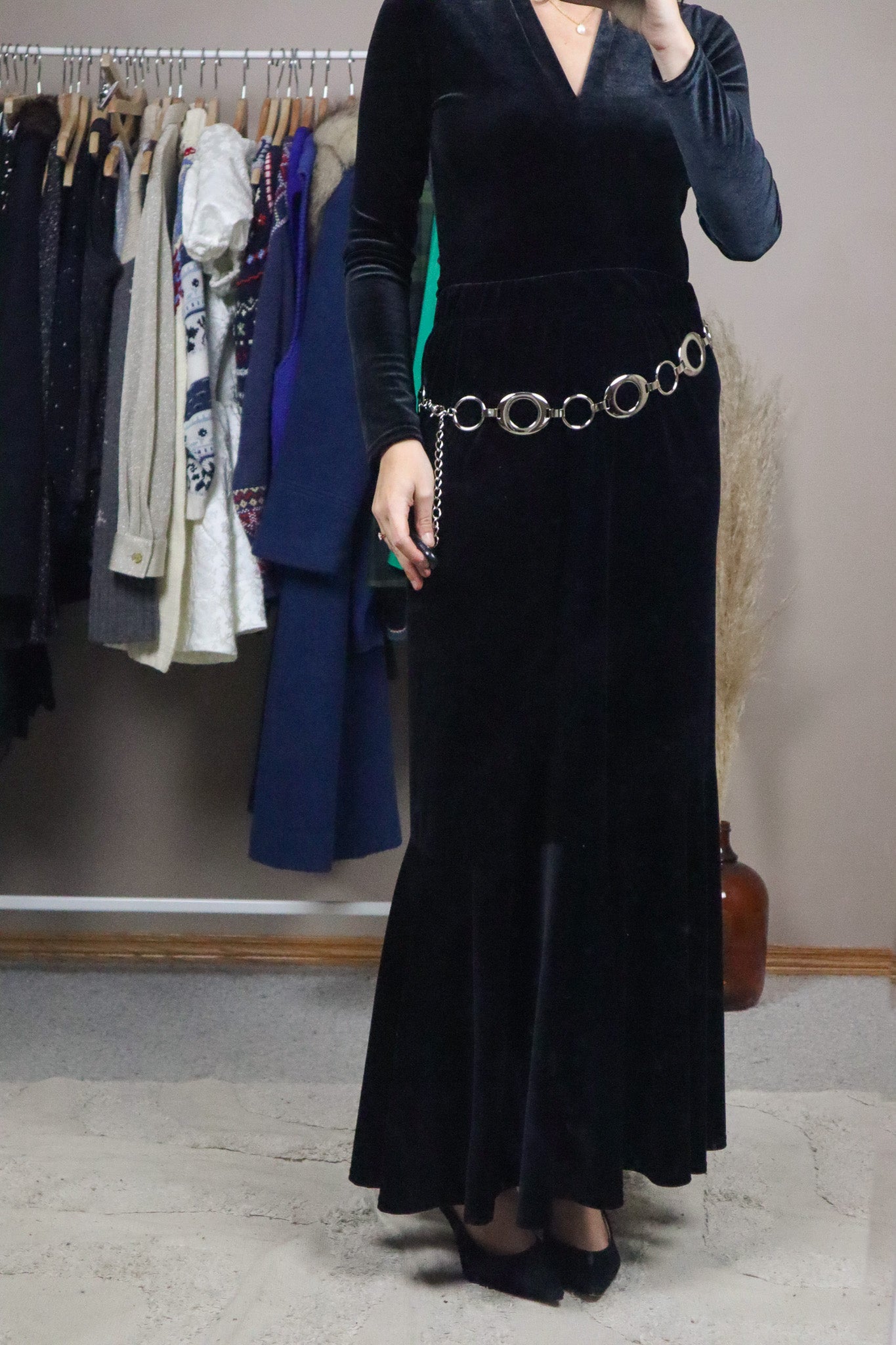 Vintage x Silver Chain Belt (M/L)
