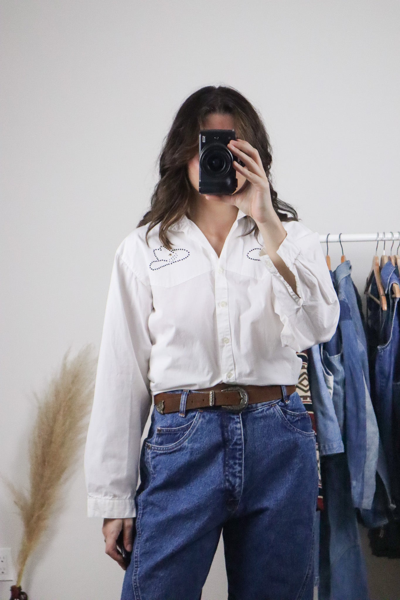 Made in Canada x Vintage x Cotton Studded Button Up (M)