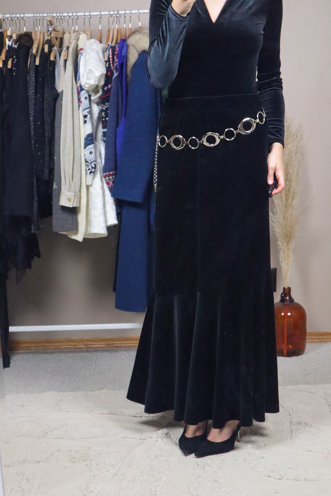 Vintage x Silver Chain Belt (M/L)
