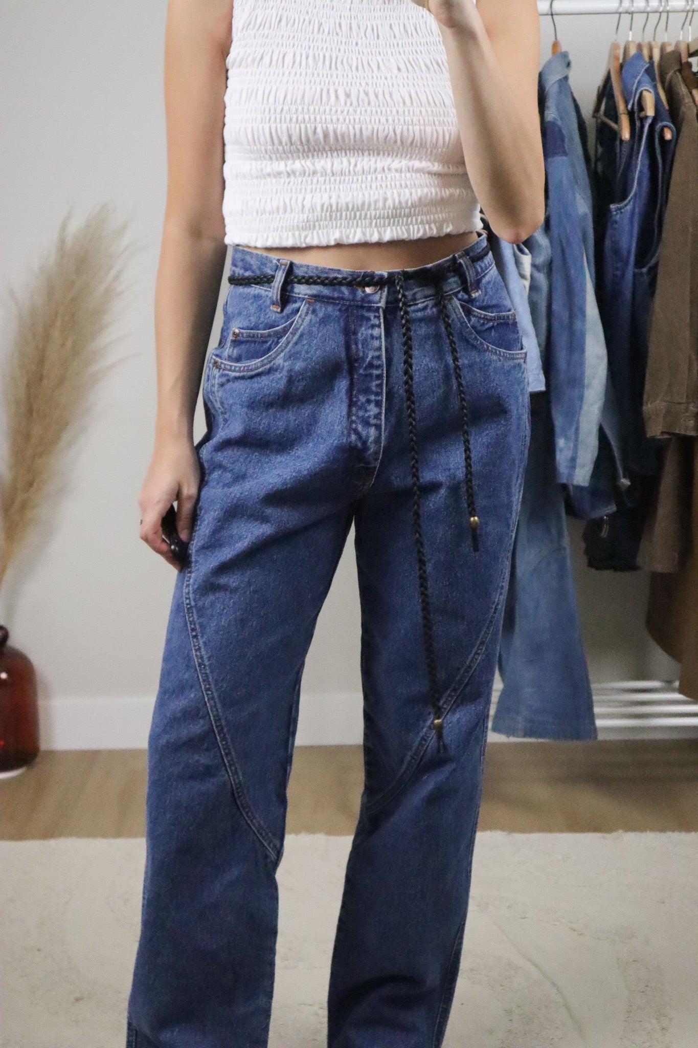Vintage x Faux Leather Rope Belt (XS-M)