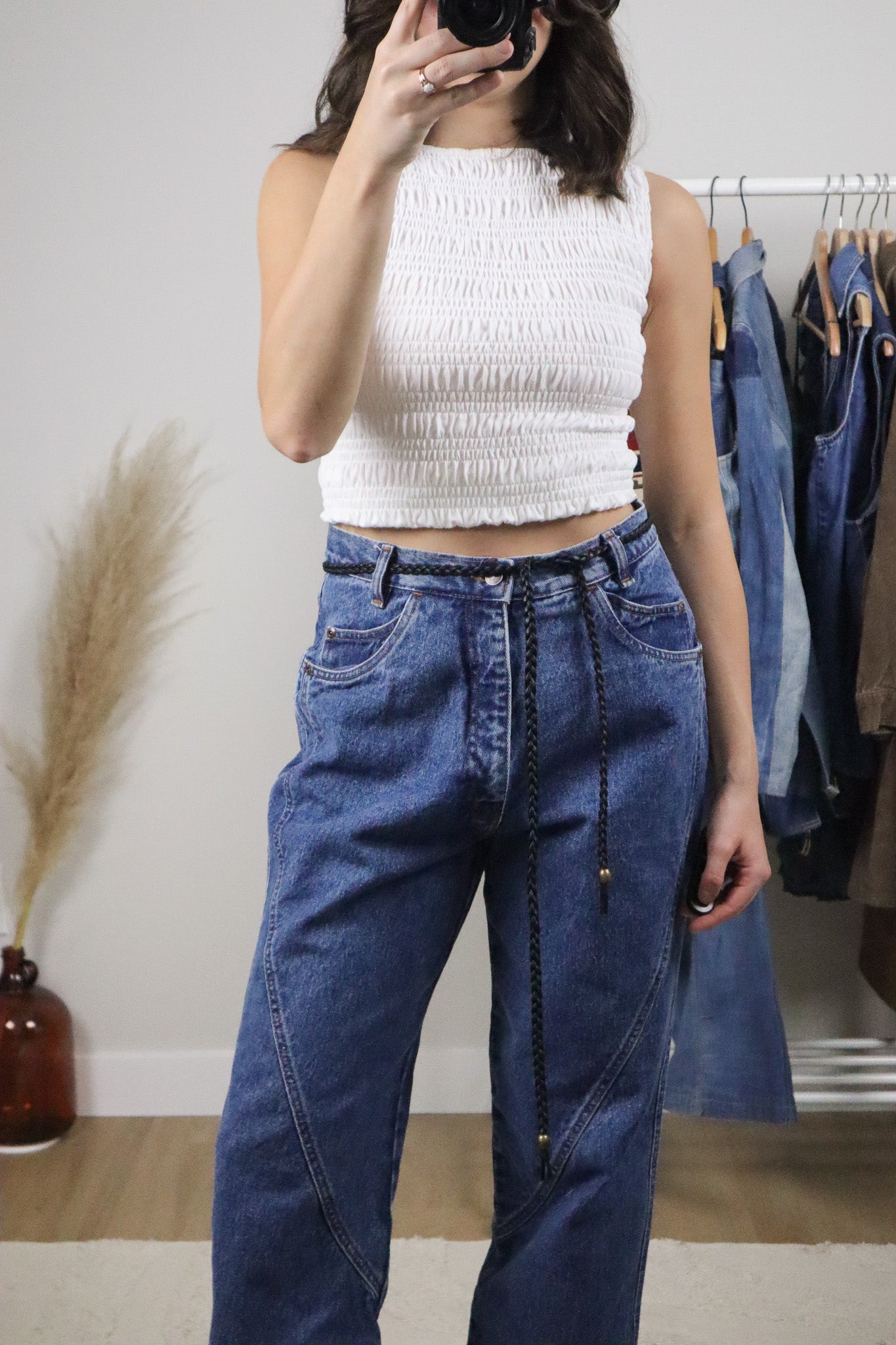 Vintage x Faux Leather Rope Belt (XS-M)