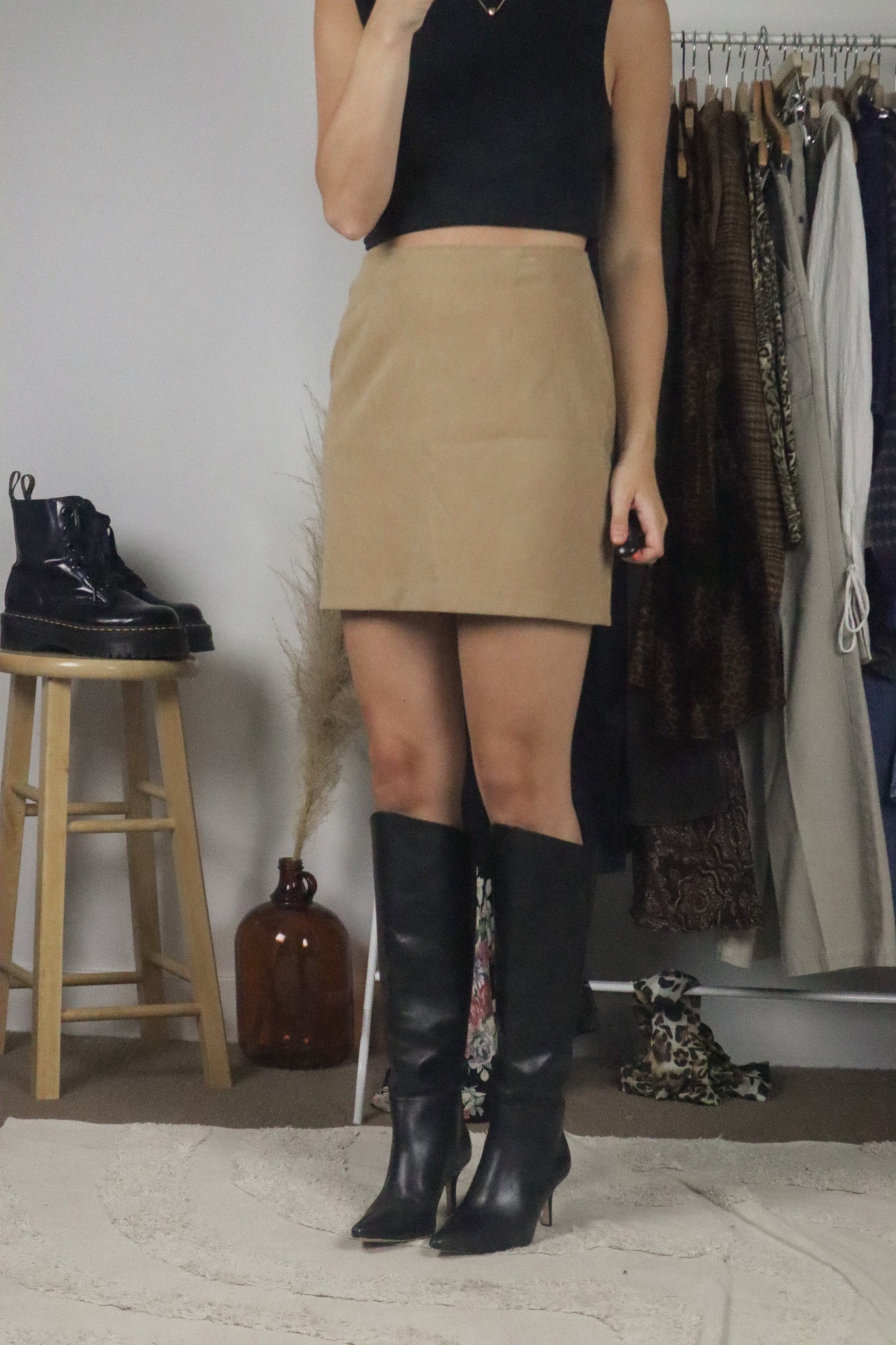 Made in Canada x Vintage x Faux Suede Skirt (6)