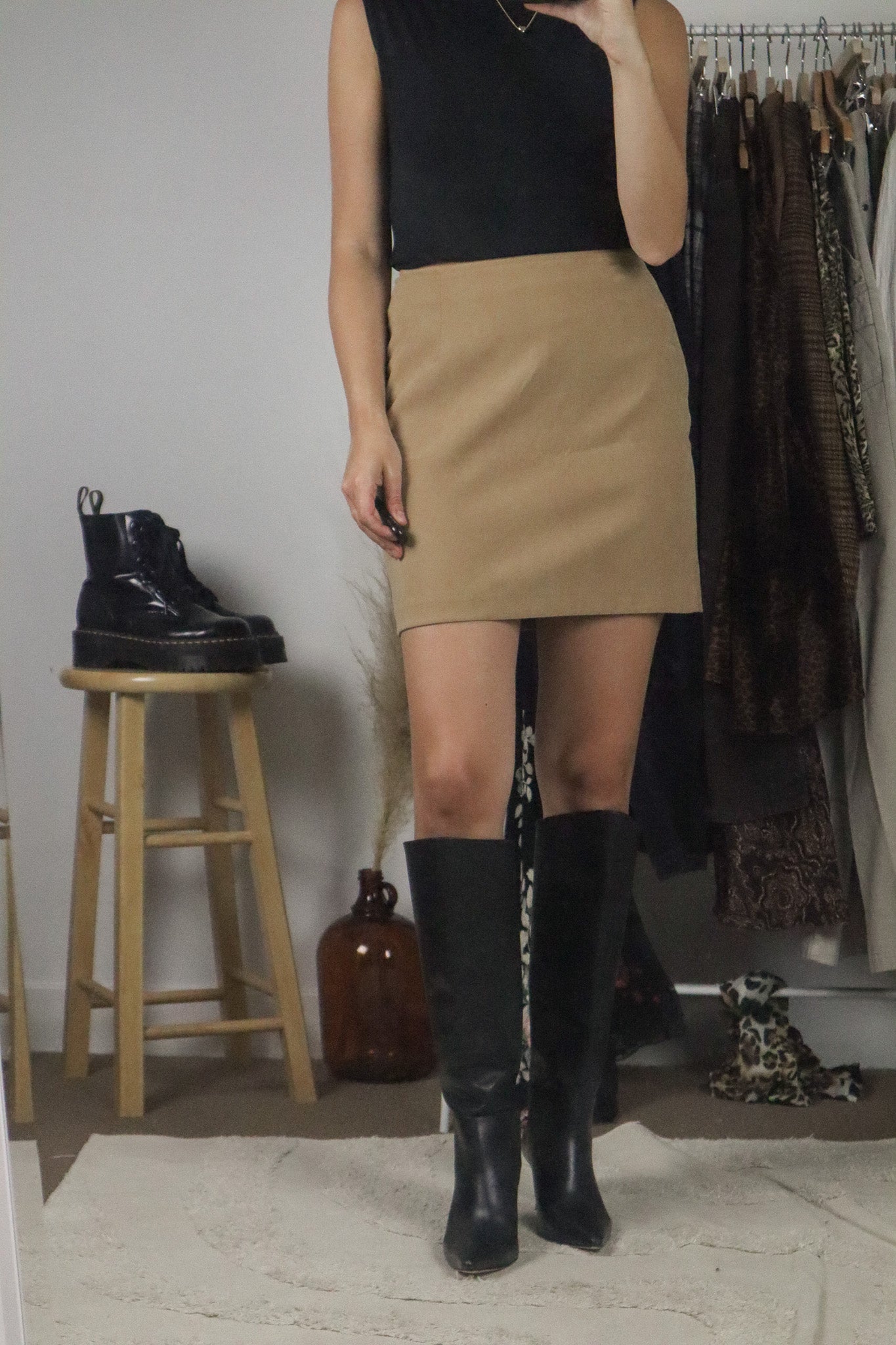Made in Canada x Vintage x Faux Suede Skirt (6)