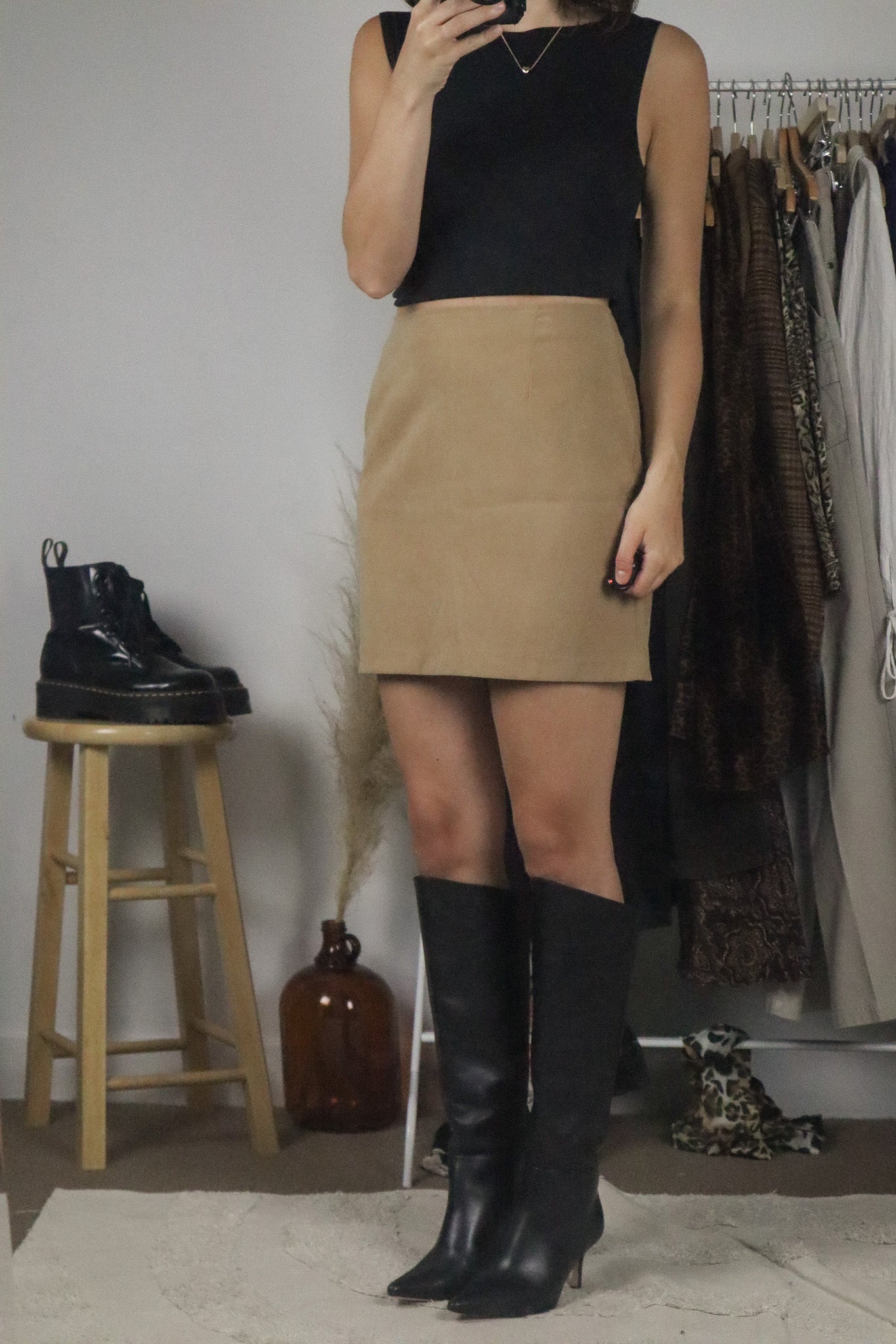 Made in Canada x Vintage x Faux Suede Skirt (6)