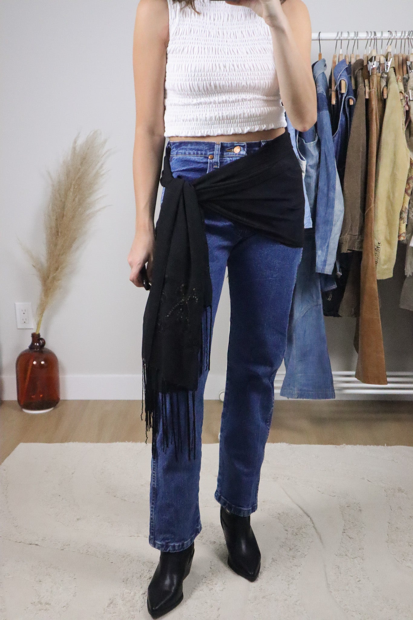 Vintage x Beaded Mesh Scarf