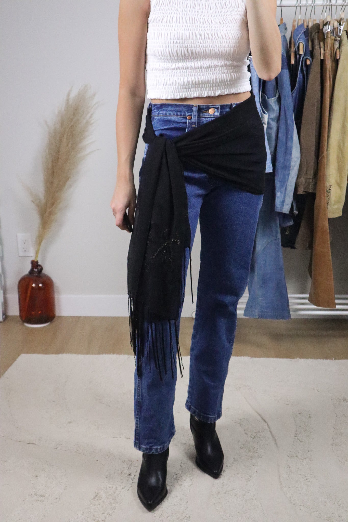 Vintage x Beaded Mesh Scarf