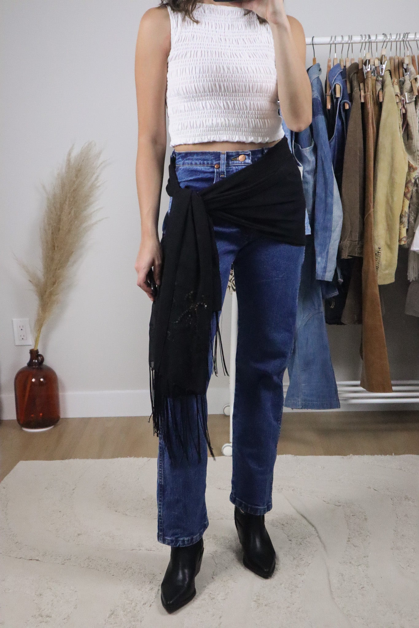 Vintage x Beaded Mesh Scarf