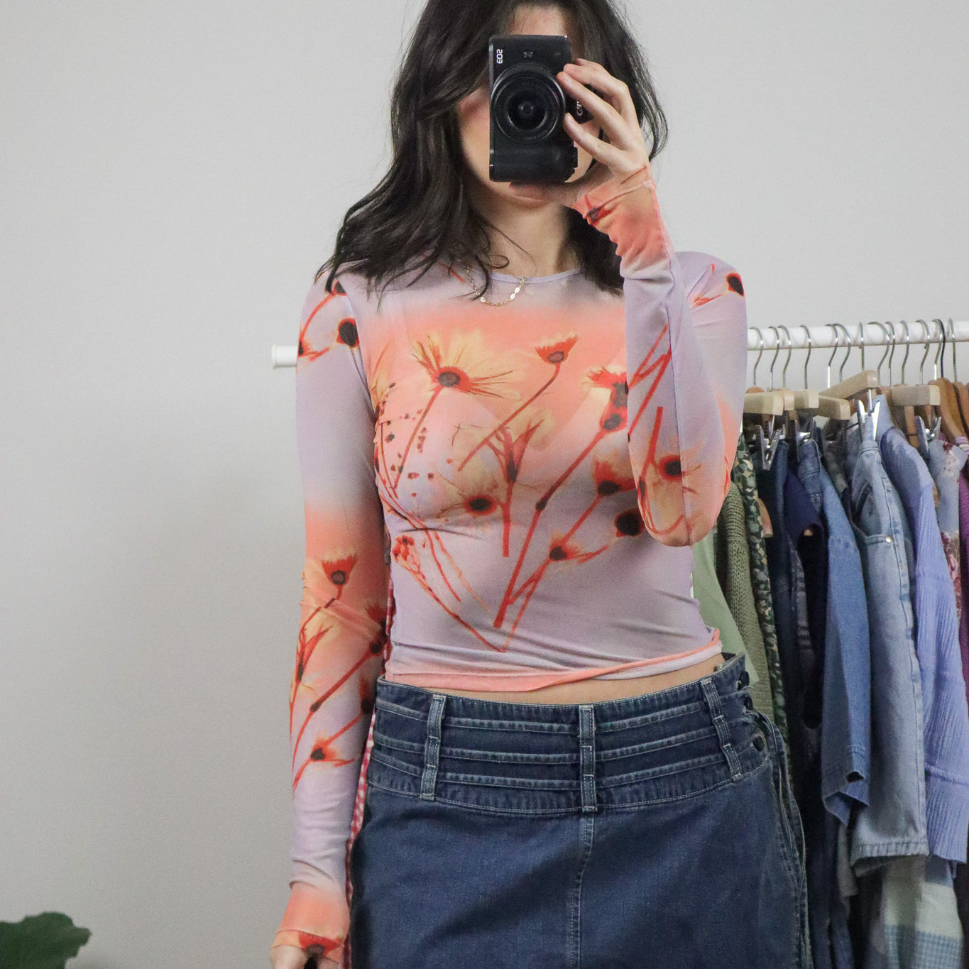 miaou x Mesh Flower Long-Sleeve (S)