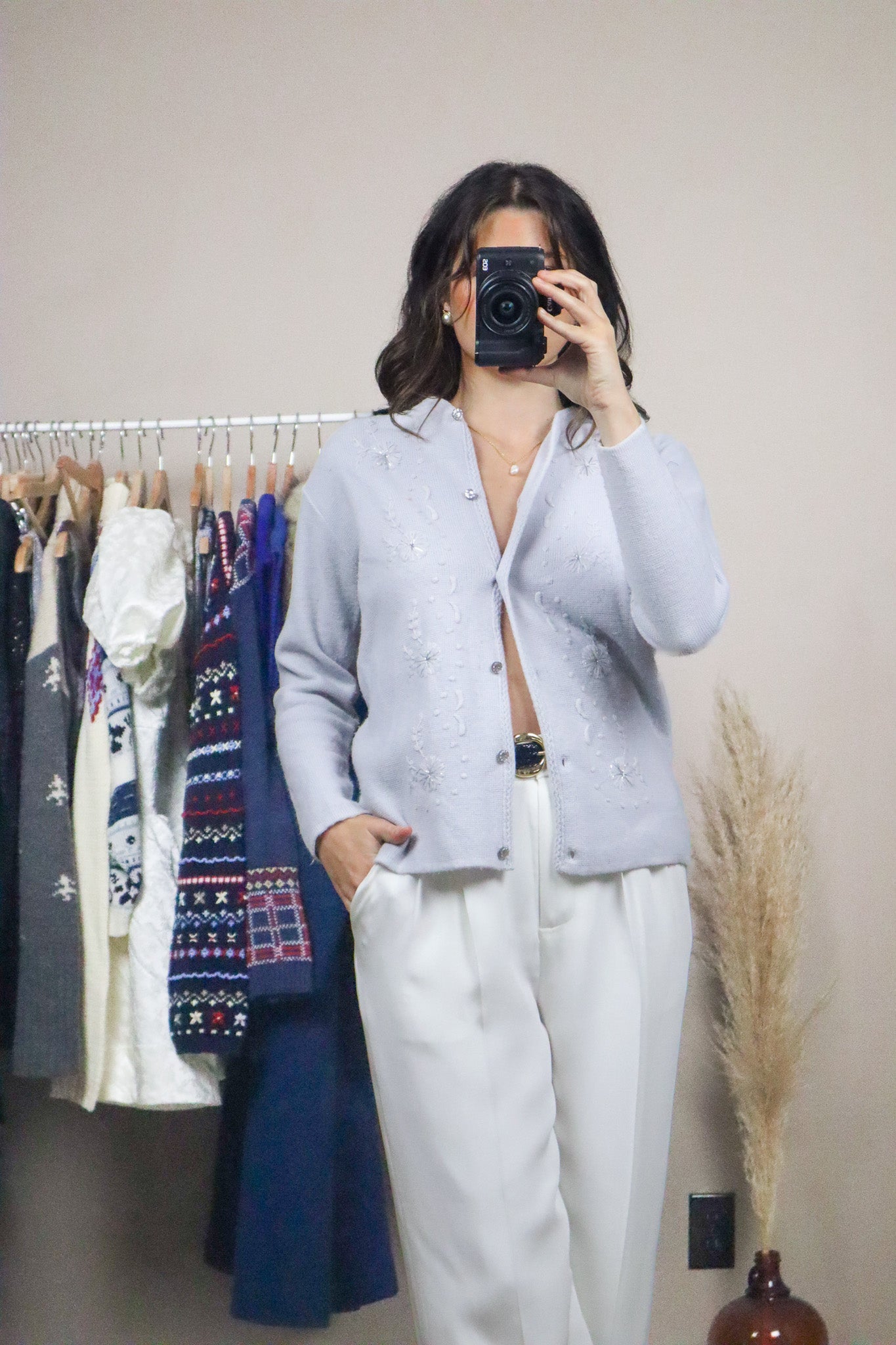 Vintage x Embroidered Cardigan (XS/S)