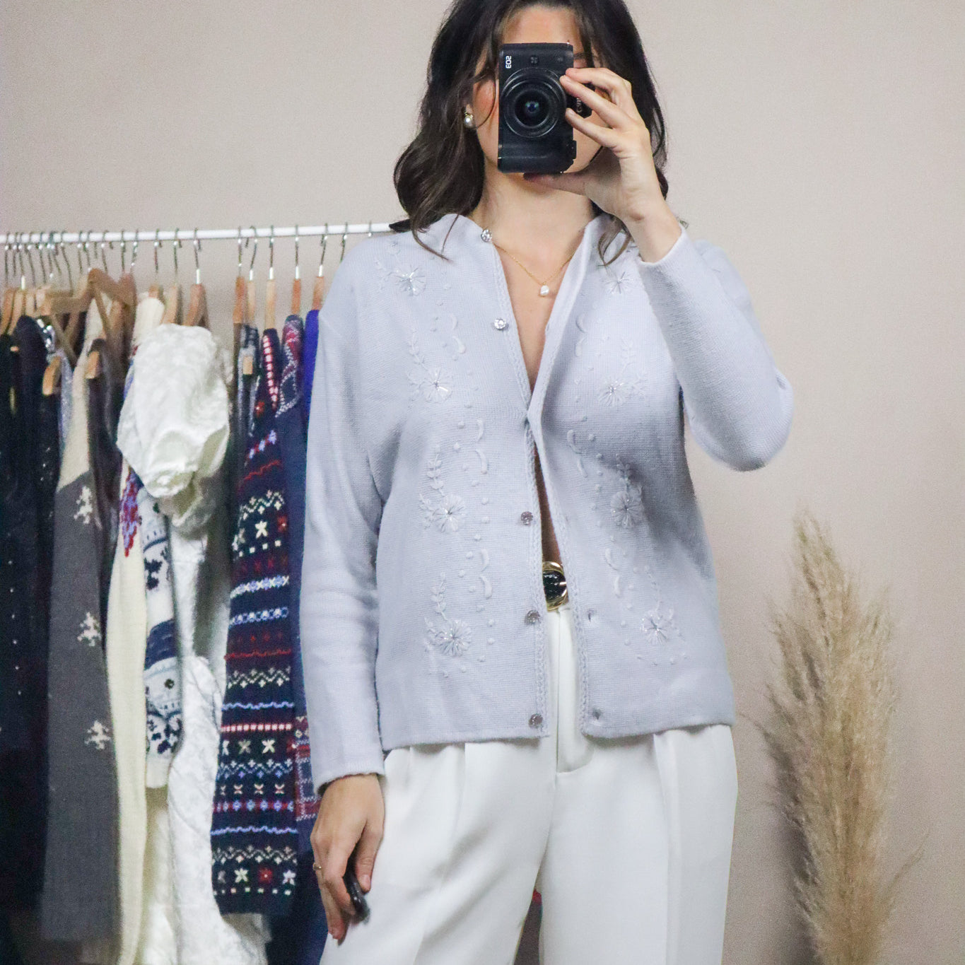 Vintage x Embroidered Cardigan (XS/S)