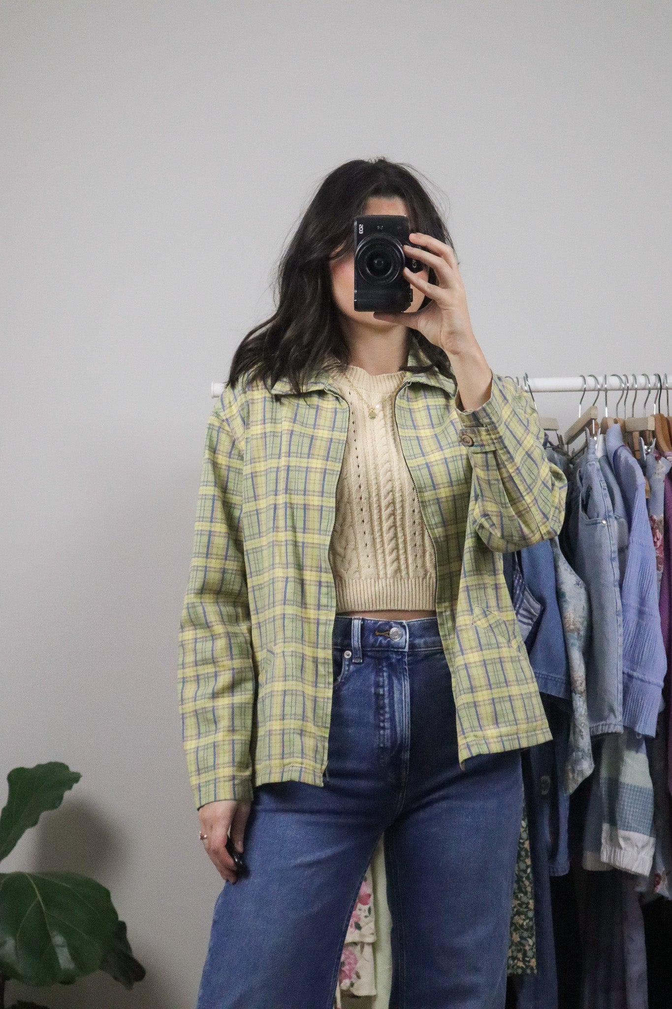 Made in Canada x Vintage x Cotton Plaid Collared Jacket (S)