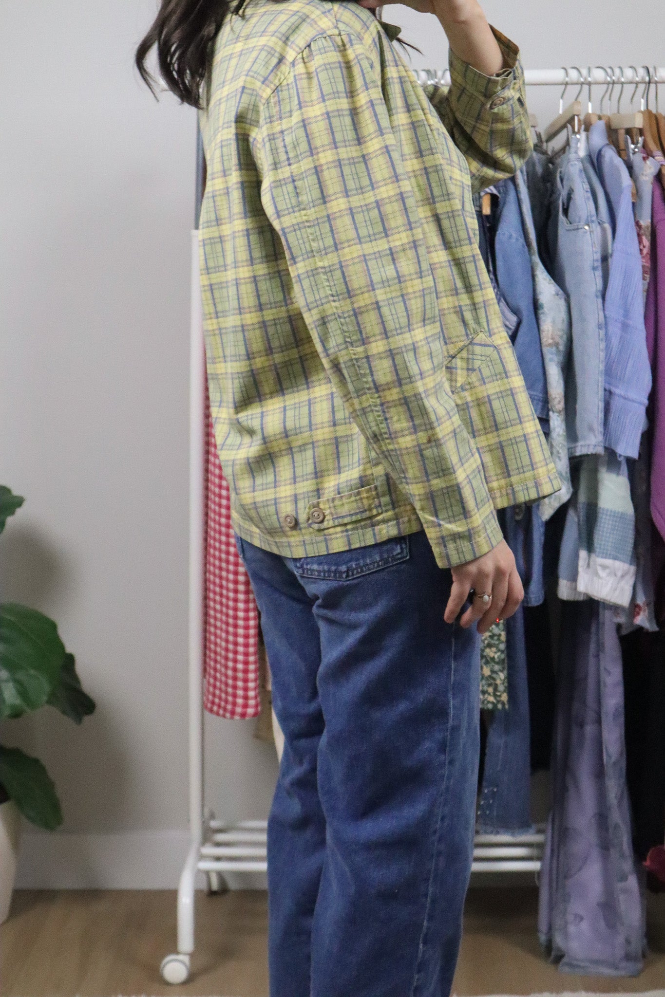 Made in Canada x Vintage x Cotton Plaid Collared Jacket (S)