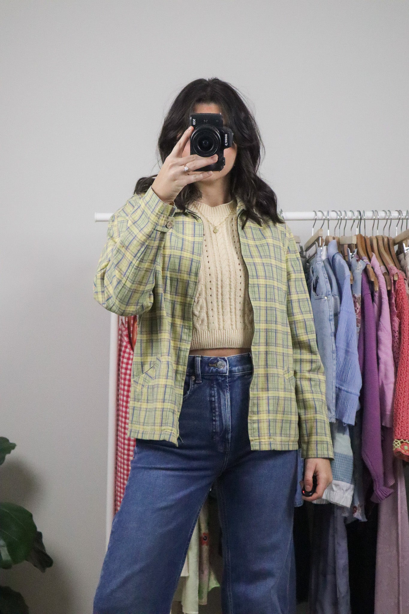 Made in Canada x Vintage x Cotton Plaid Collared Jacket (S)