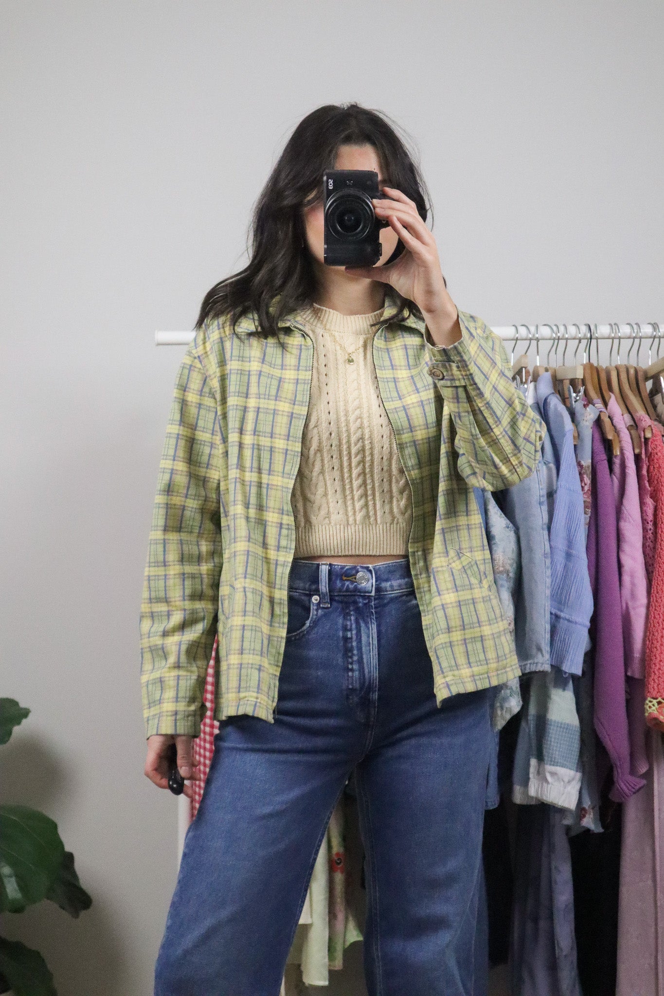 Made in Canada x Vintage x Cotton Plaid Collared Jacket (S)