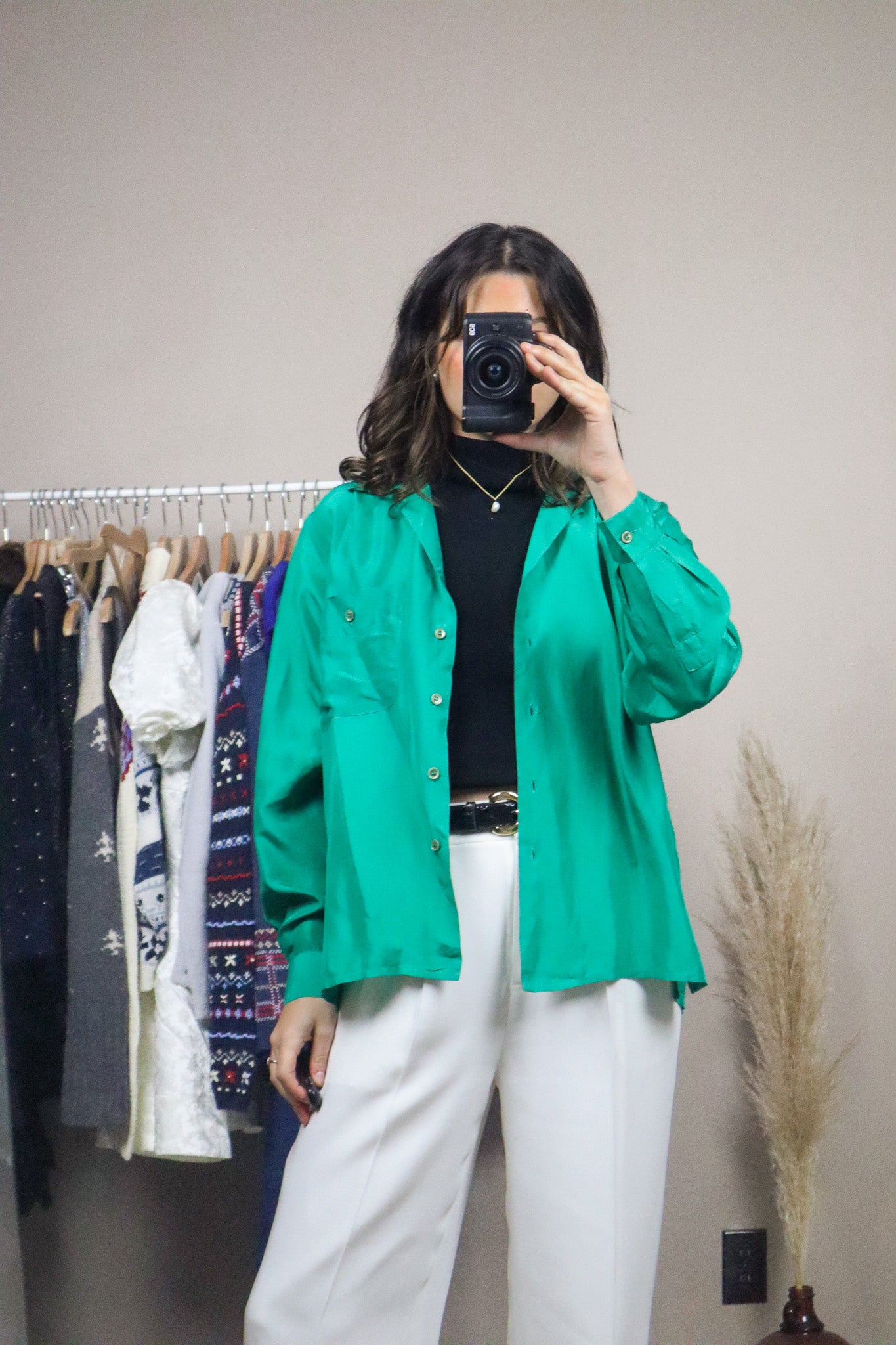 Vintage x Silk Button Up (S)