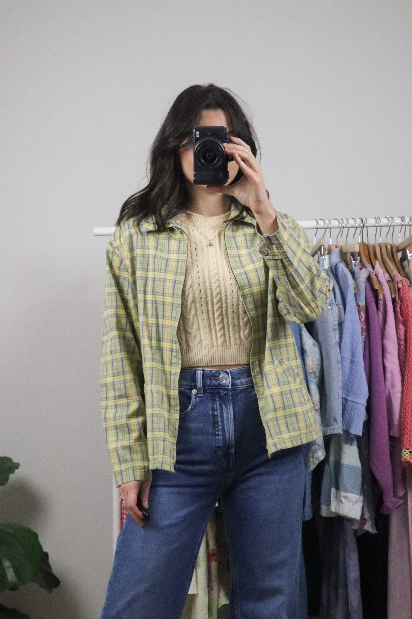 Made in Canada x Vintage x Cotton Plaid Collared Jacket (S)