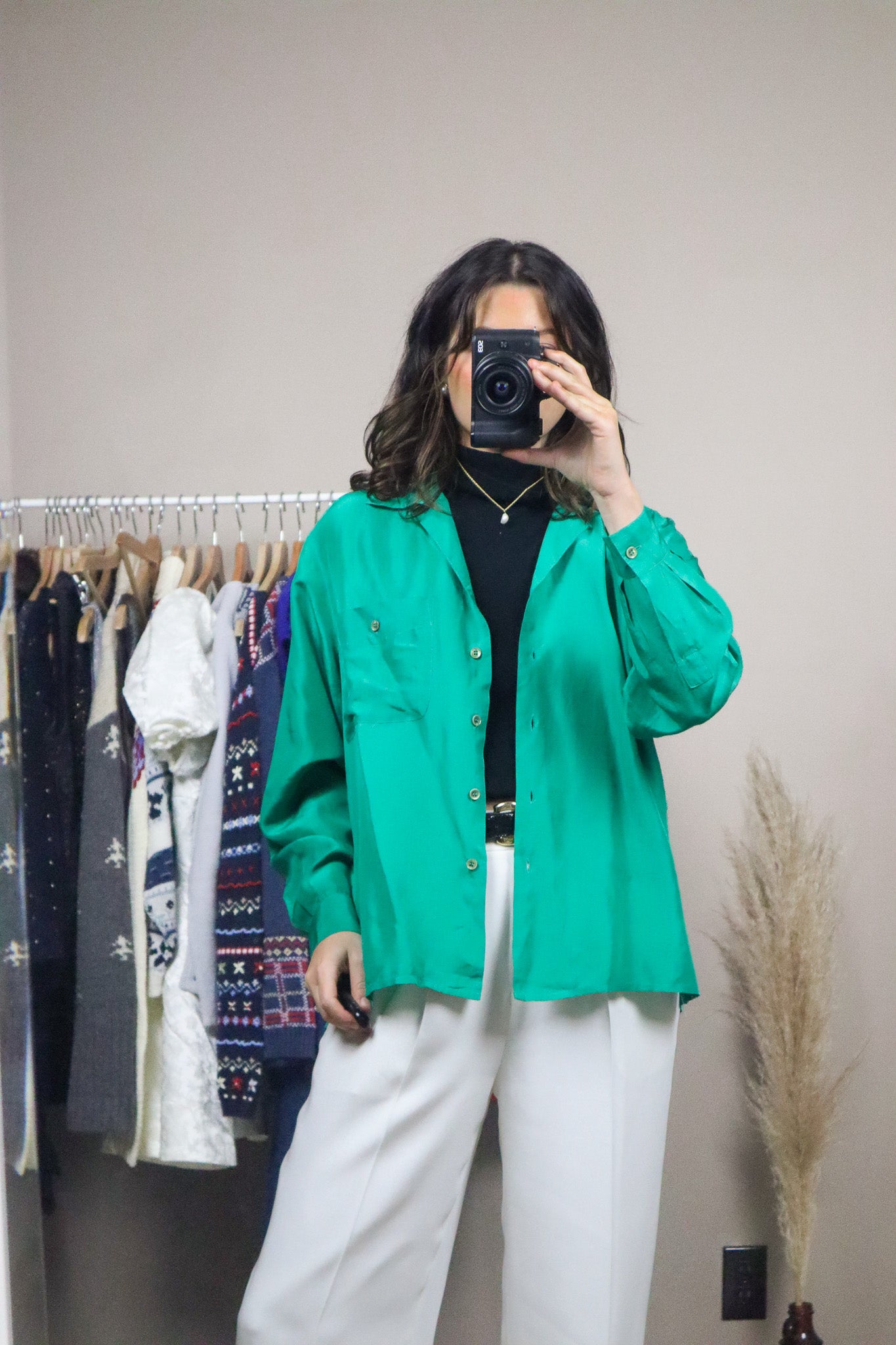 Vintage x Silk Button Up (S)