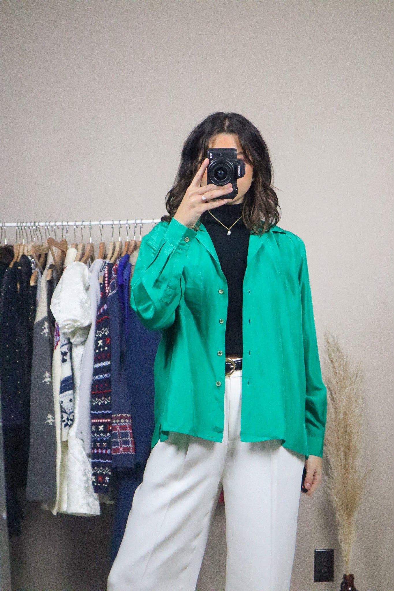Vintage x Silk Button Up (S)