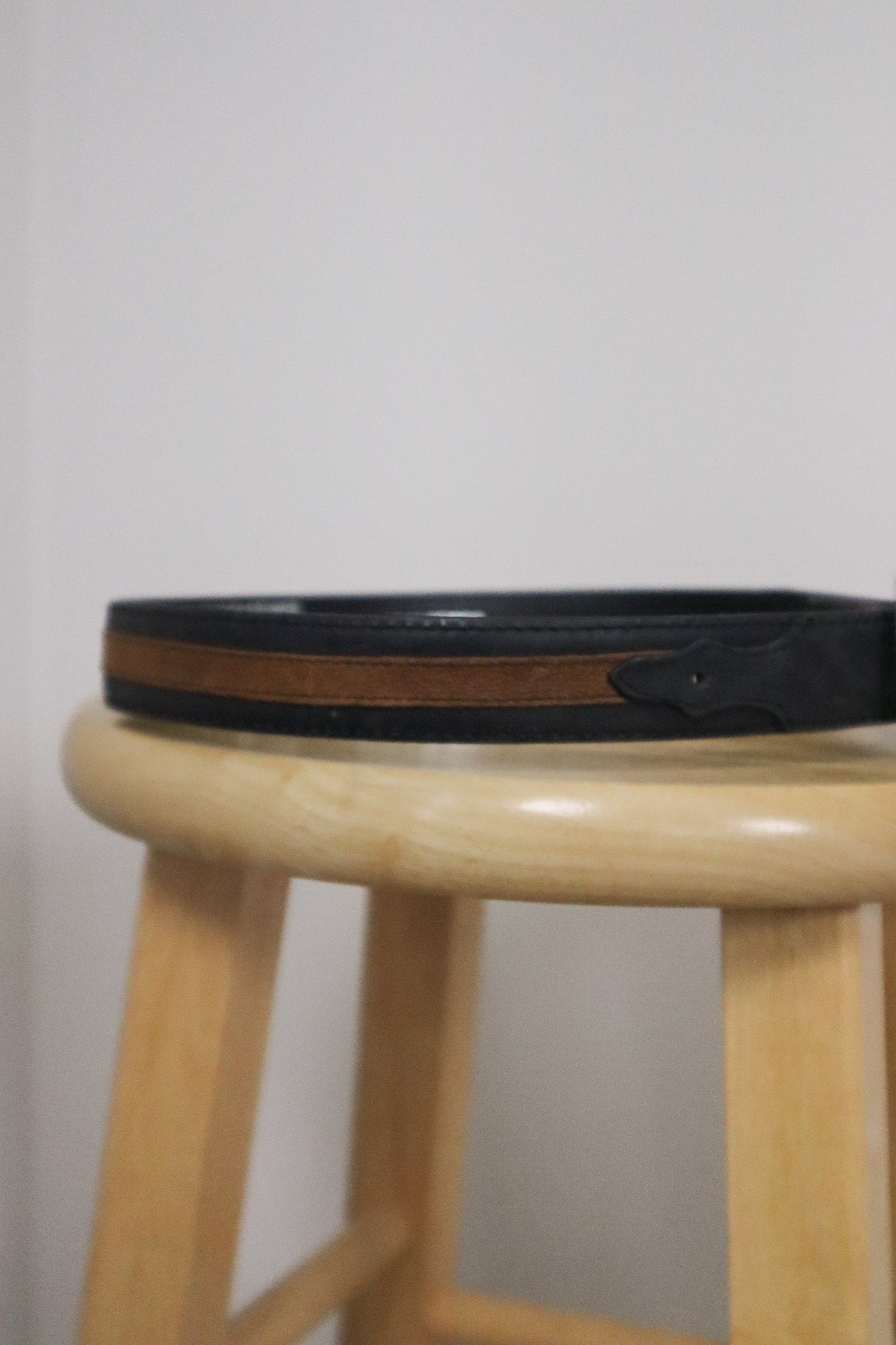 Vintage x Leather Brown & Black Belt (XS/S)
