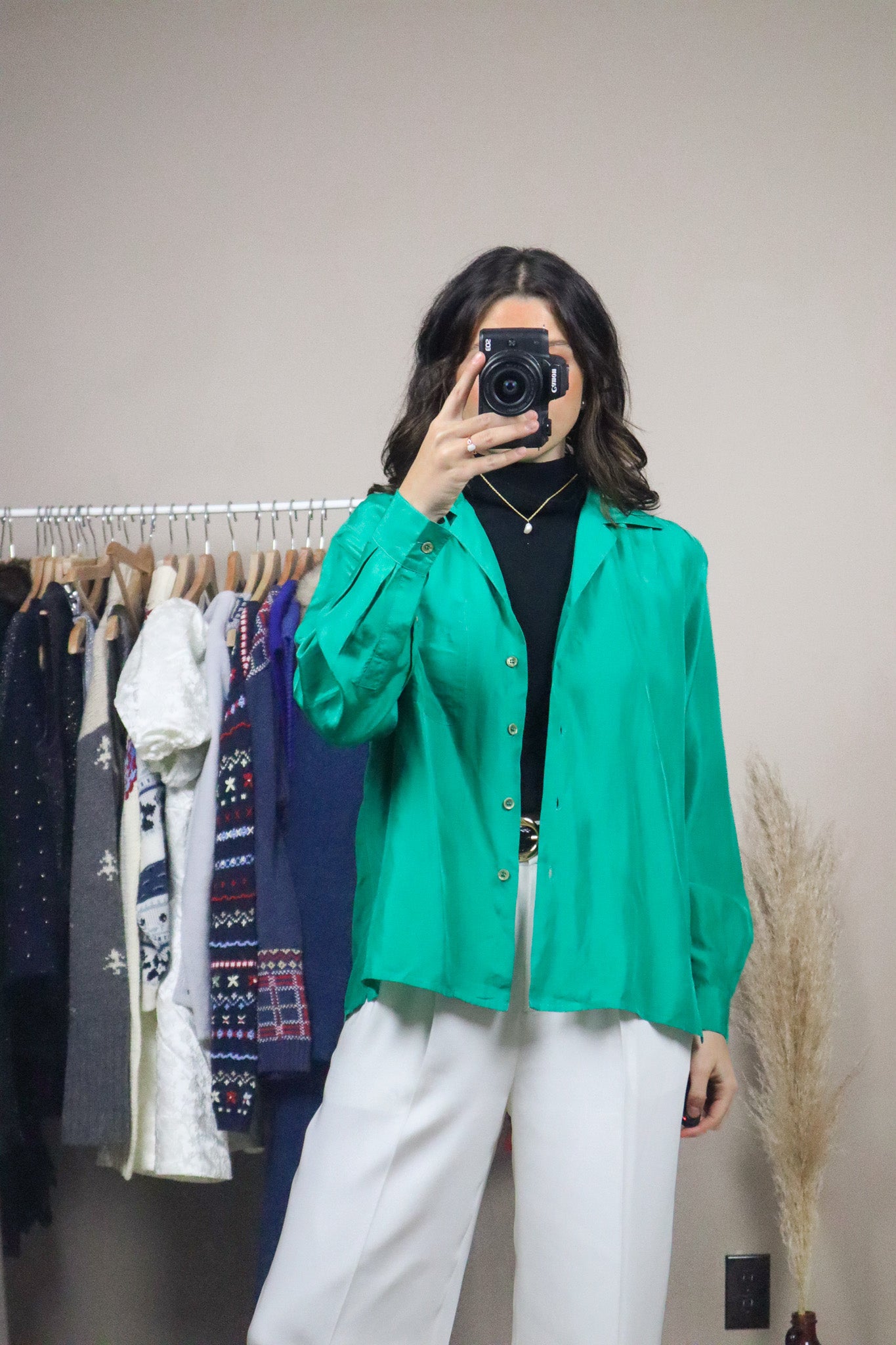 Vintage x Silk Button Up (S)