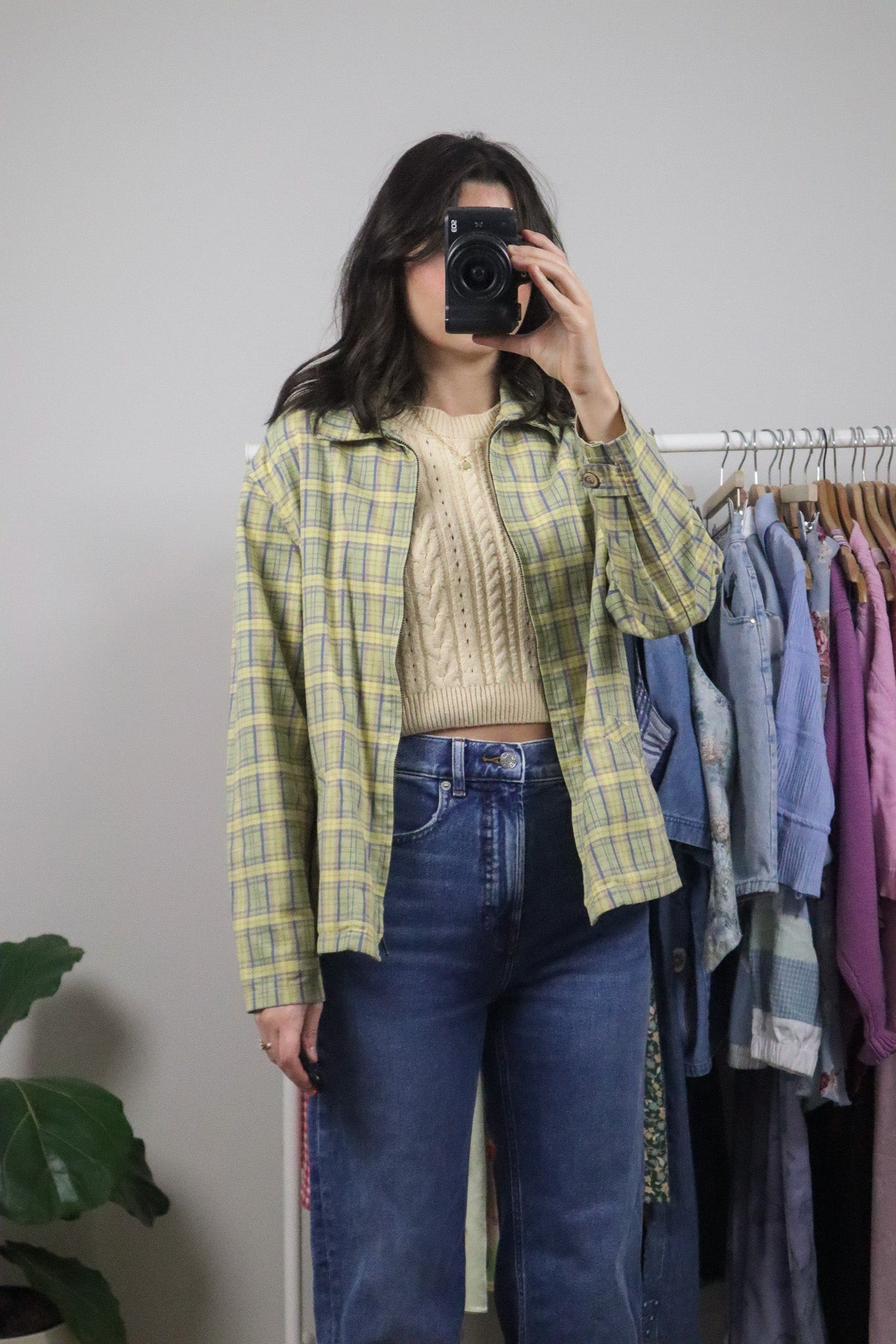 Made in Canada x Vintage x Cotton Plaid Collared Jacket (S)