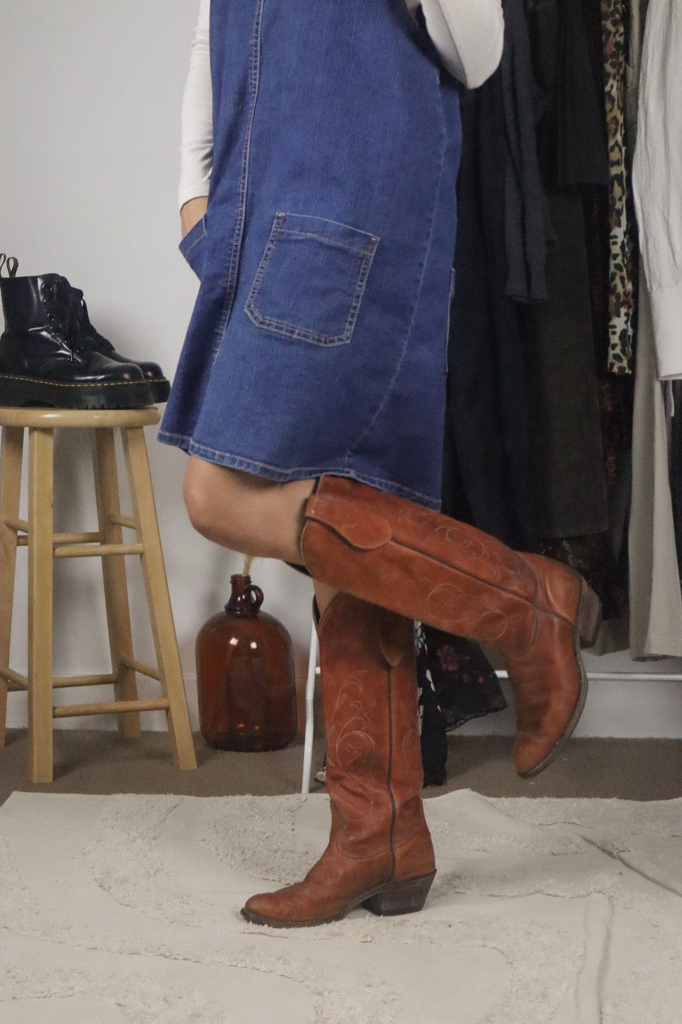 Vintage x Leather Cowgirl Boots (W9/9.5)