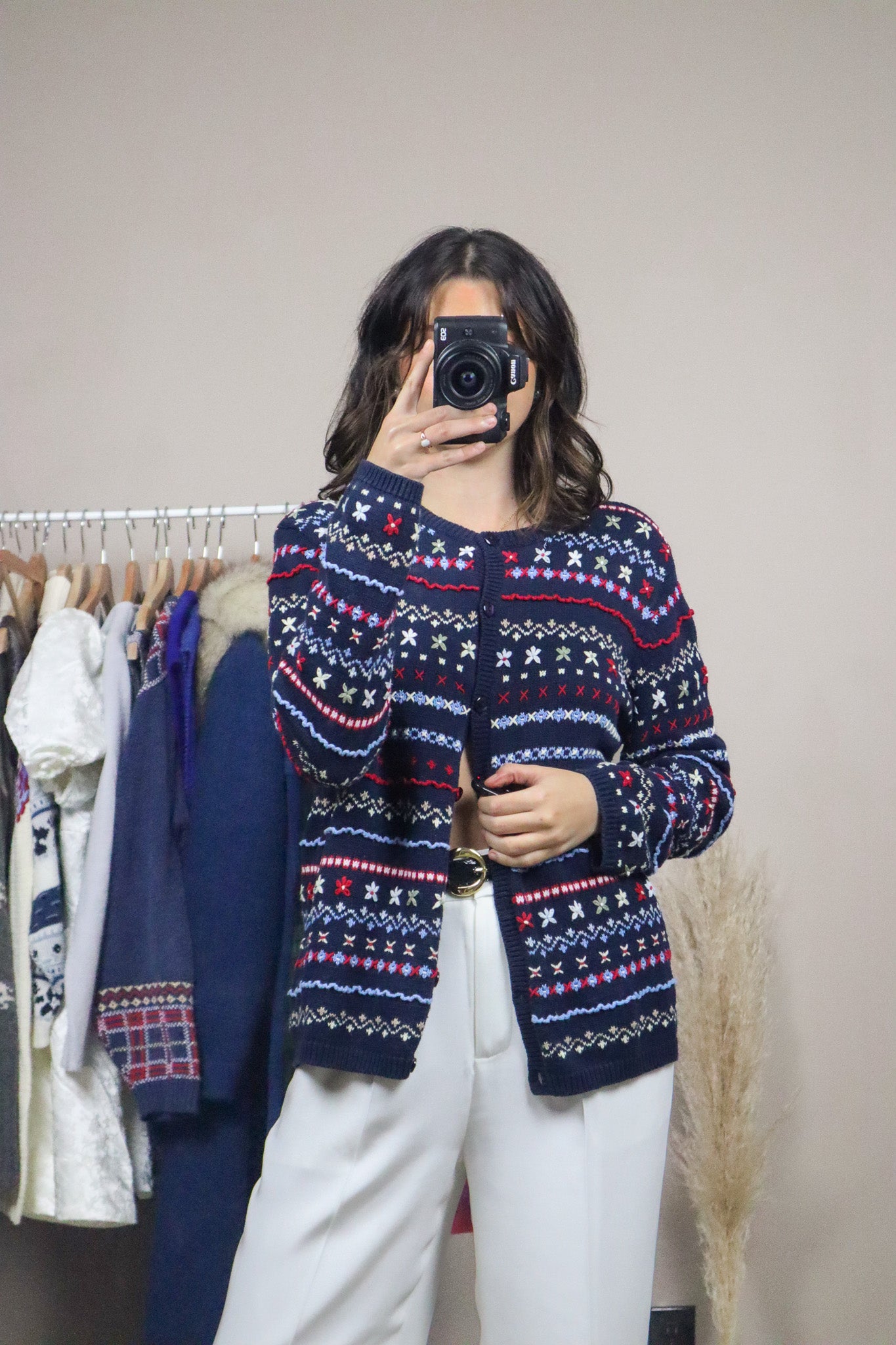 Vintage x Hand Embroidered Cardigan (M/L)