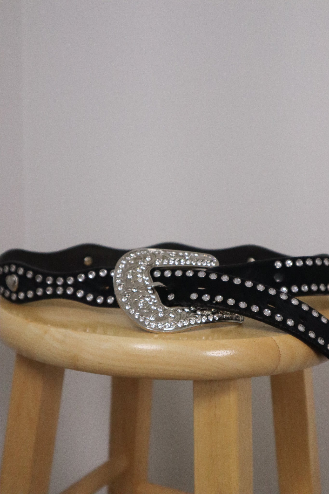 Vintage x Pony Hair Studded Heart Belt (M)