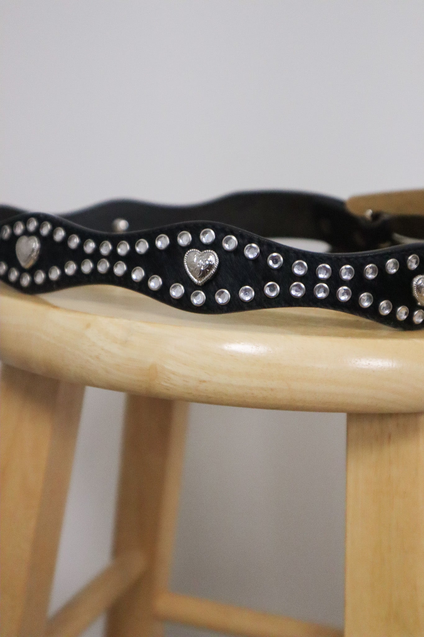 Vintage x Pony Hair Studded Heart Belt (M)
