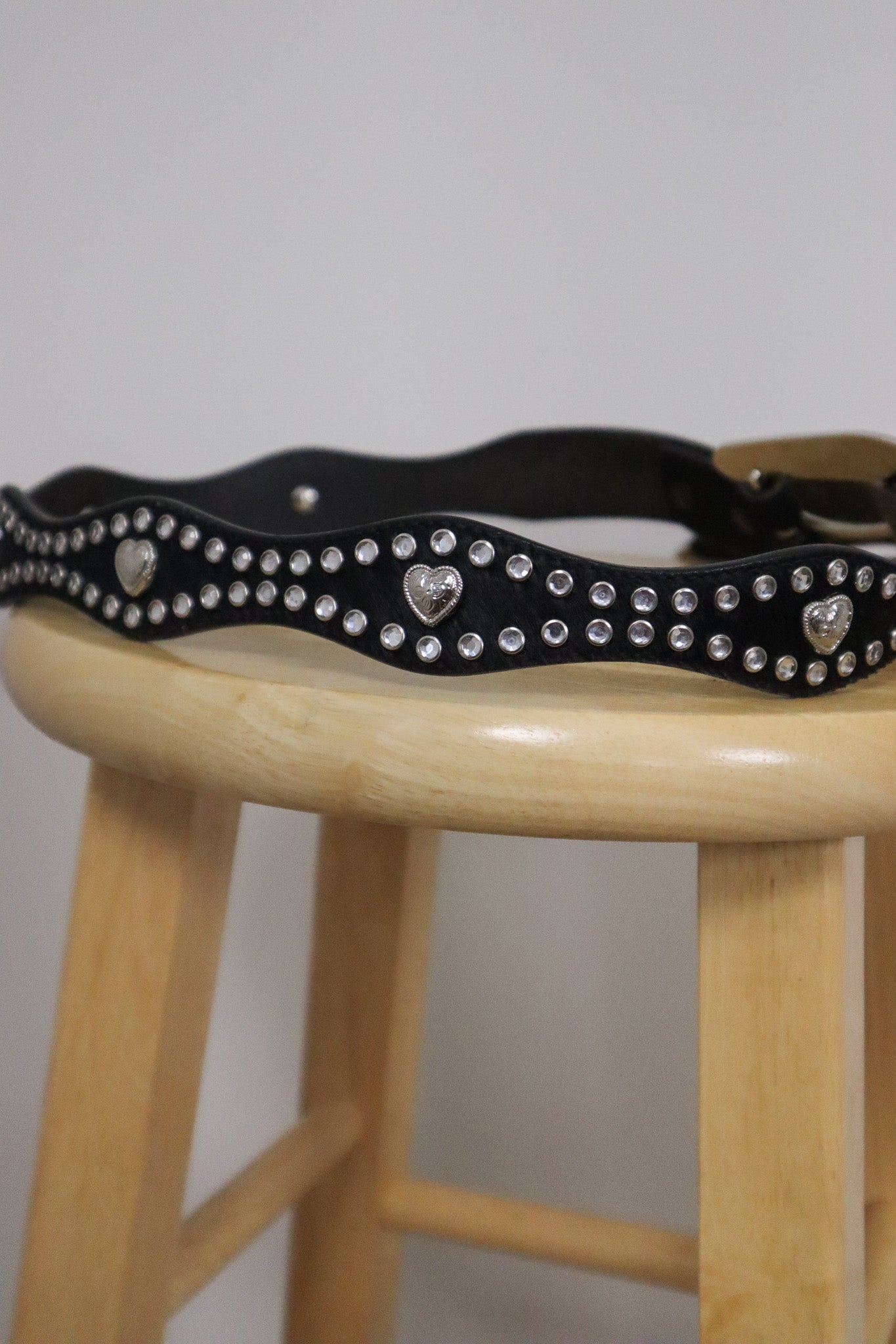 Vintage x Pony Hair Studded Heart Belt (M)