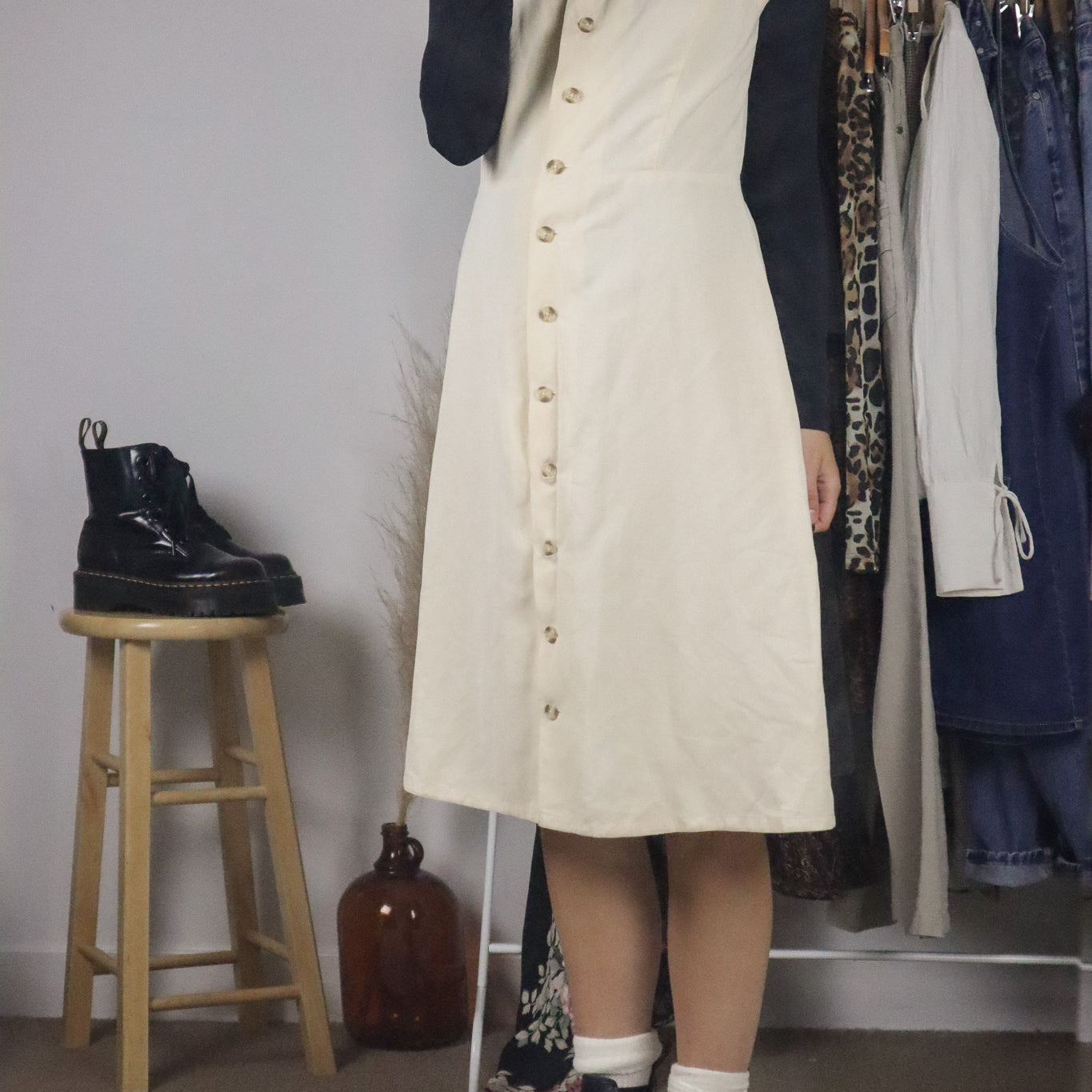 Vintage x Linen Blend Dress (M)
