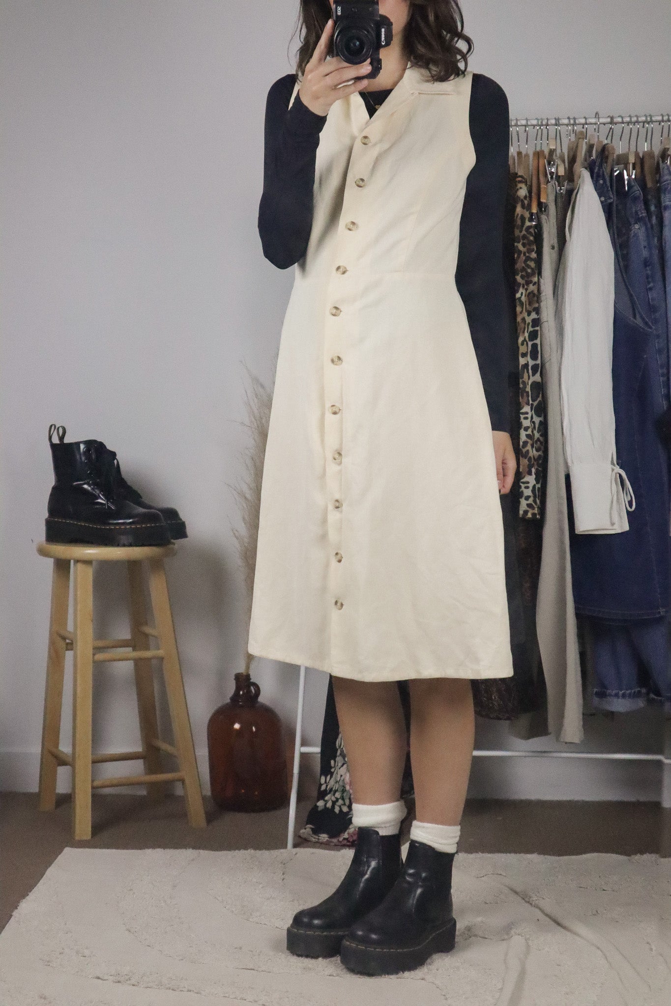 Vintage x Linen Blend Dress (M)